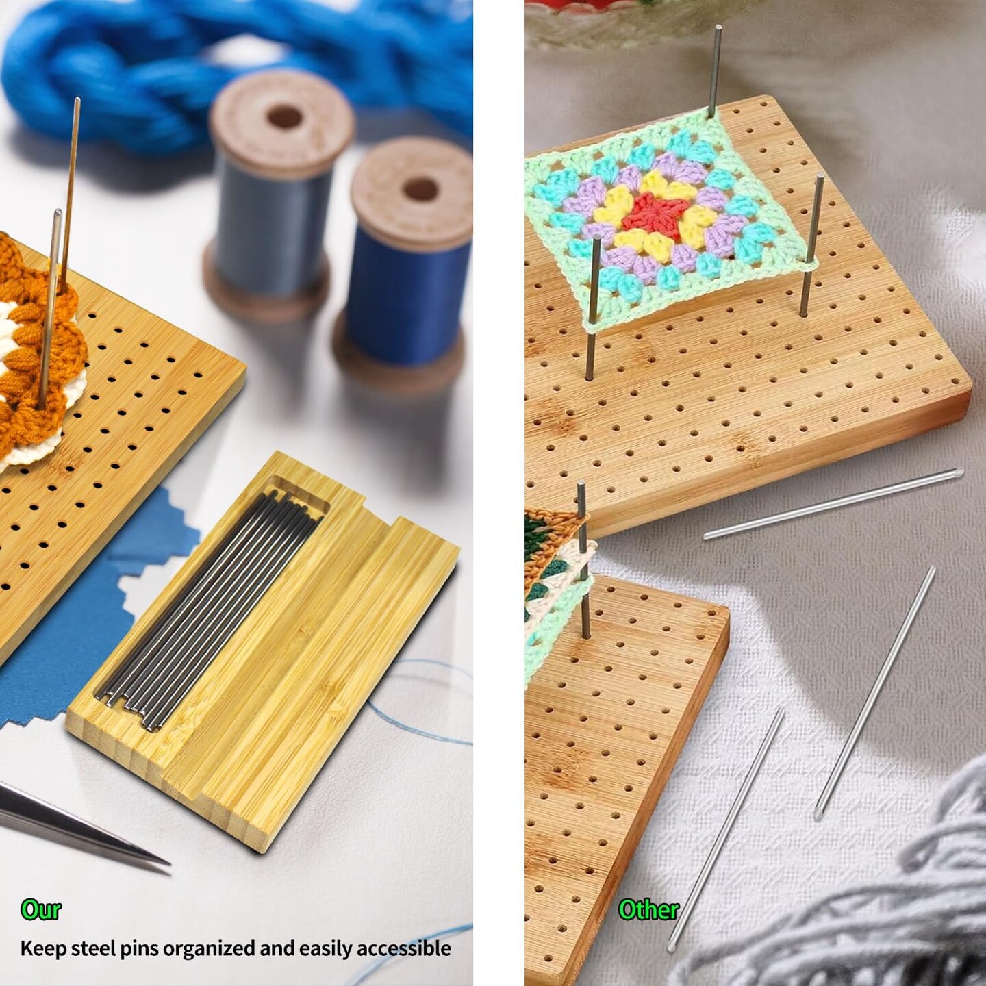 Crochet Blocking Board with 20 Pins