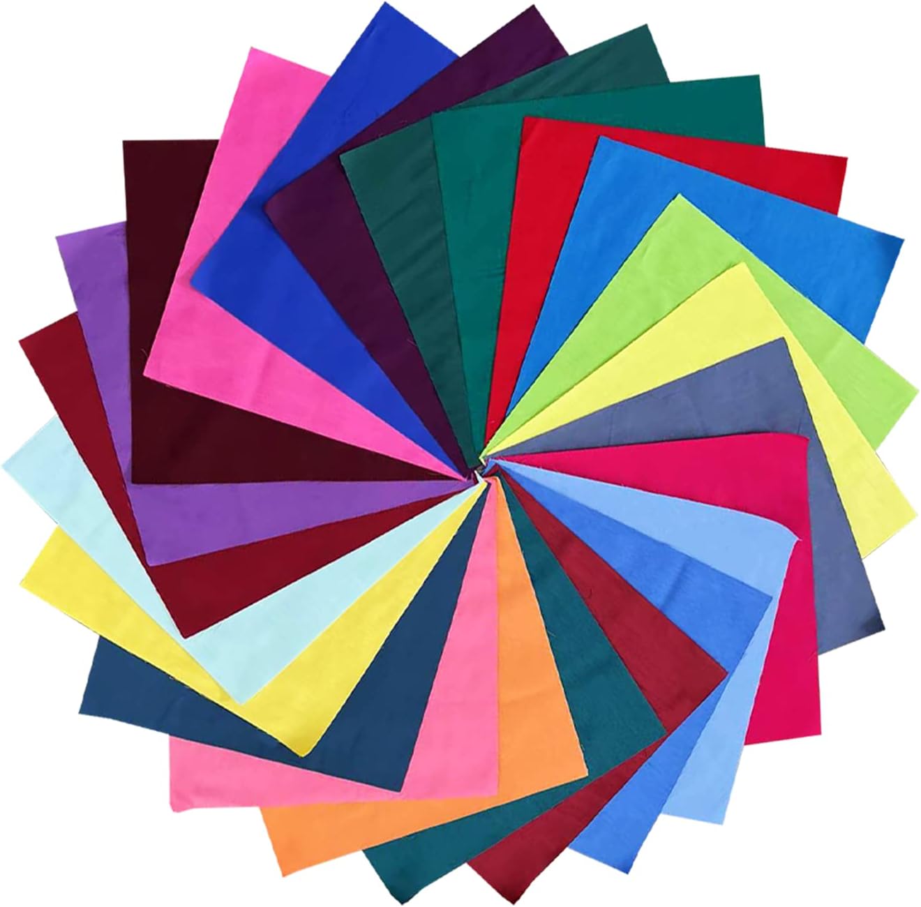 50PCS 10 x 10 inch Solid 100% Cotton Fat Quarters Precut Fabric for Sewing