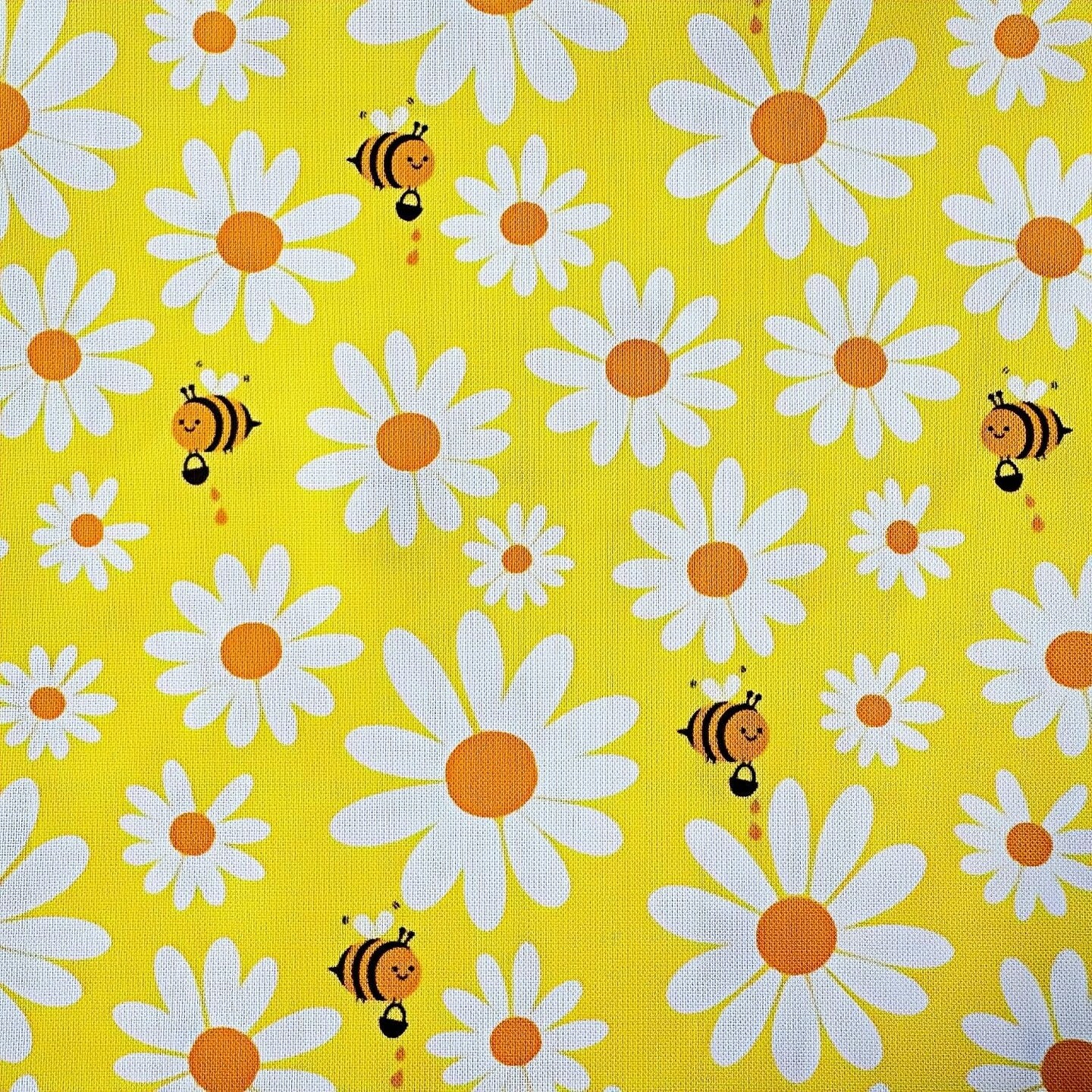 6Pcs Bee Cotton Pre-CutFabric Fat Quarters Sunflower Daisy Honeycomb Quilt