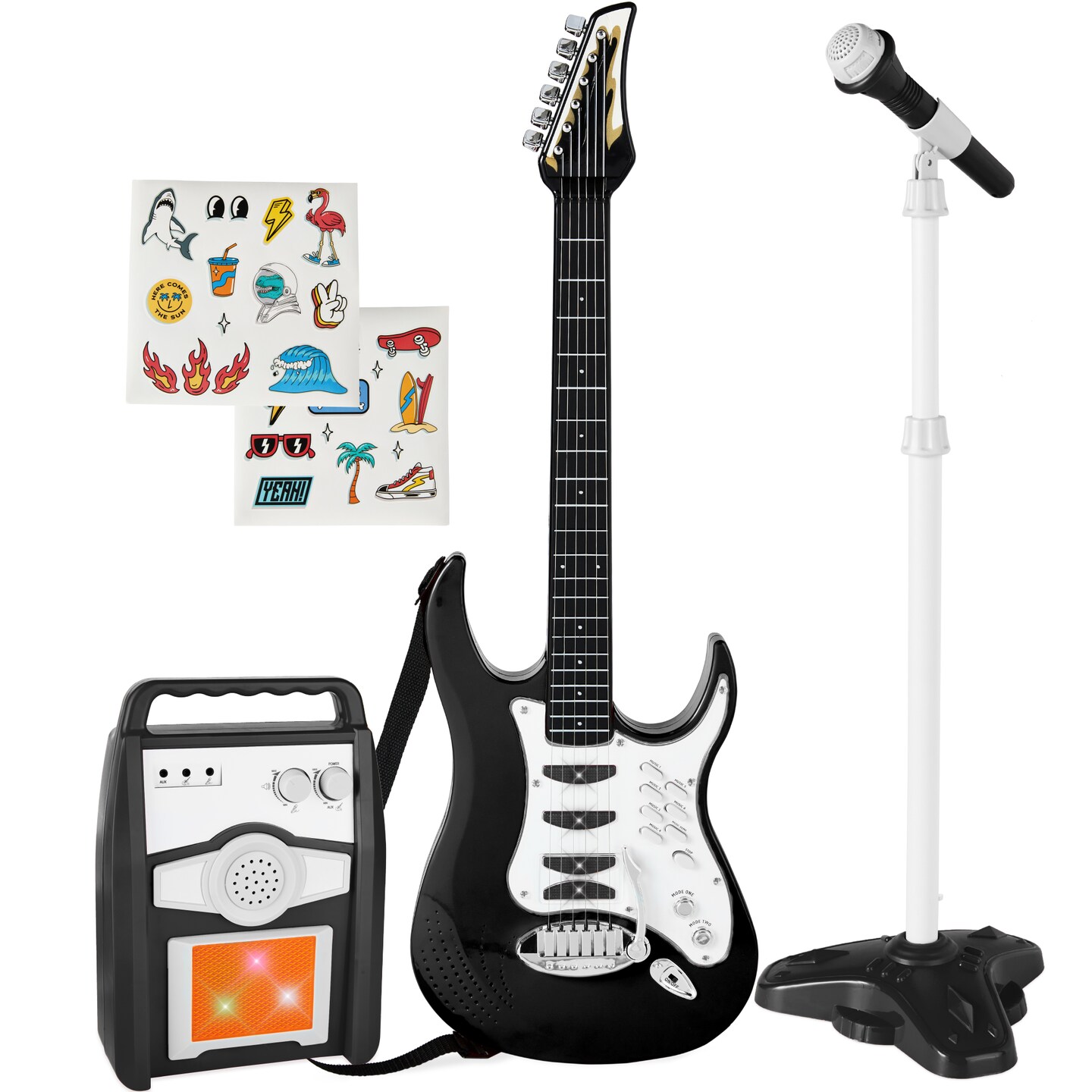 Best Choice Products Kids Electric Musical Guitar Toy Play Set w/ 6 Demo Songs, Whammy Bar, Microphone