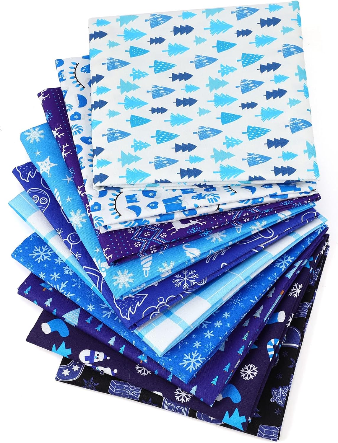 Inch Christmas Cotton Fabric Square Fat Quarters