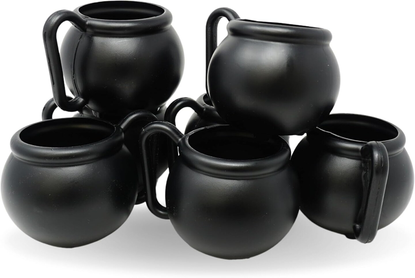 4E&#x27;s Novelty Black Kettle Mugs 12 Pack, 12oz Plastic Cauldron Cups, BPA-Free Witch Party Favors, Halloween Mugs, St. Patrick&#x2019;s Day Pots of Gold, Wizard Party Supplies, Candy Holders &#x26; Decorations