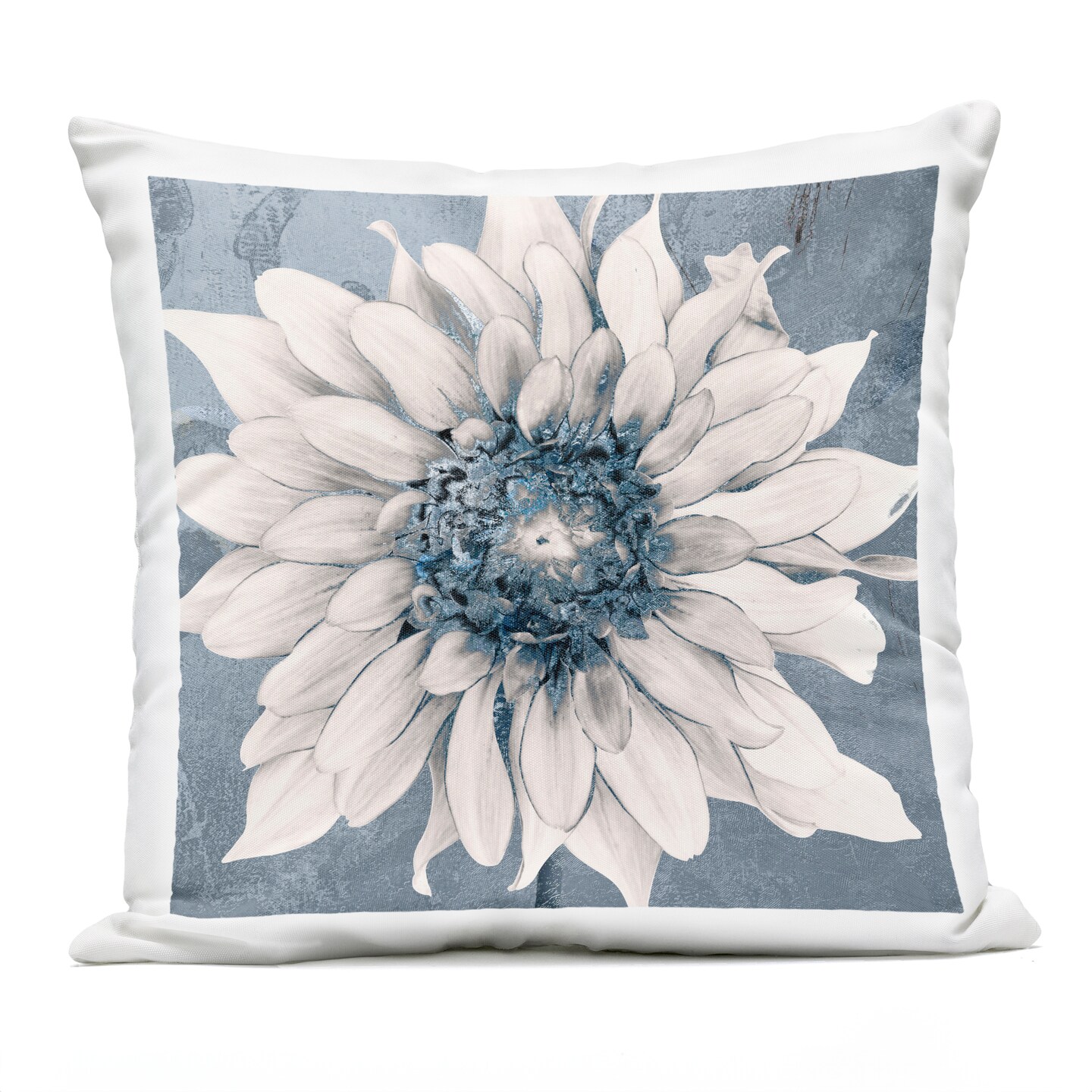 Stupell Industries Gilded Blue Blossom Outdoor Printed Pillow design by Sophie 6, 18 x 7 x 18