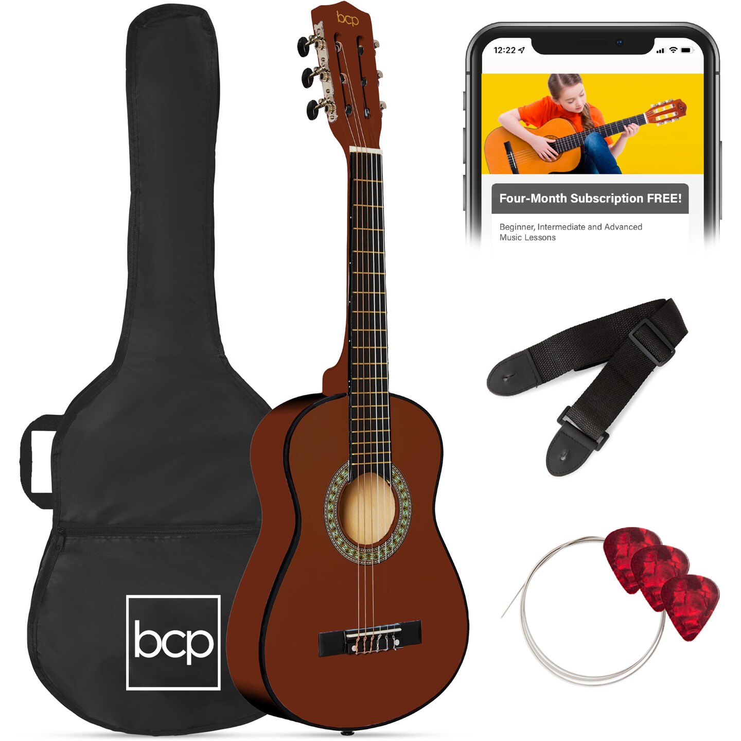 Best Choice Products 30in Kids Acoustic Guitar Beginner Starter Kit with Strap, Case, Strings