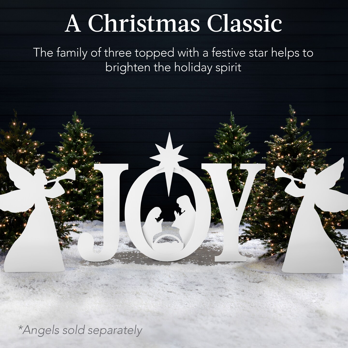 Best Choice Products 46in Outdoor JOY Christmas Nativity Decoration w/ Weather Resistant PVC, Ground Stakes