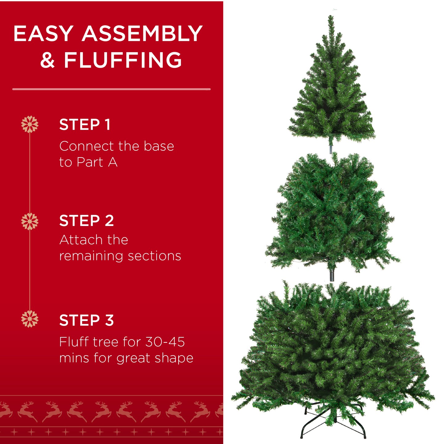 Best Choice Products Premium Spruce Artificial Christmas Tree w/ Easy Assembly, Metal Hinges &#x26; Foldable Base