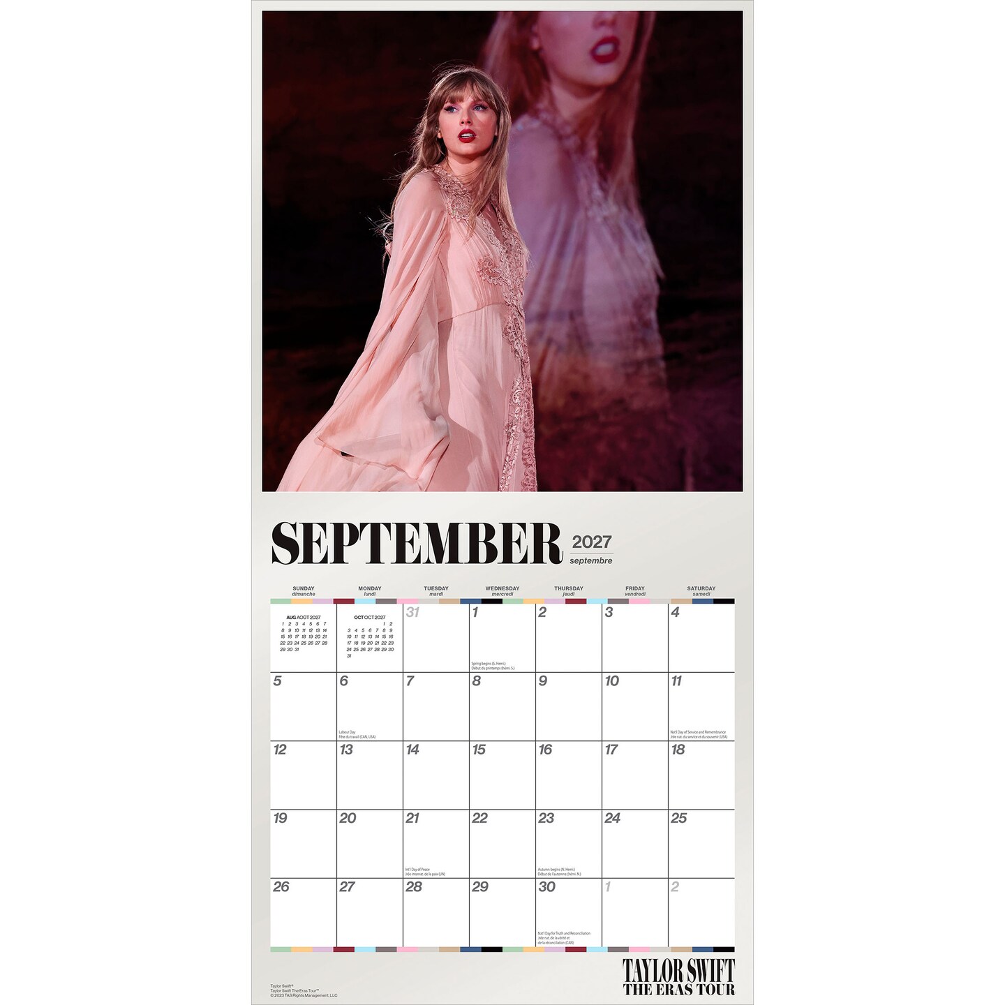 BrownTrout Canada; Taylor Swift OFFICIAL | 2027 12 x 24 Inch (Hanging) Monthly Square Wall Calendar | English/French Bilingual; Category:Wall Calendars; Image:5