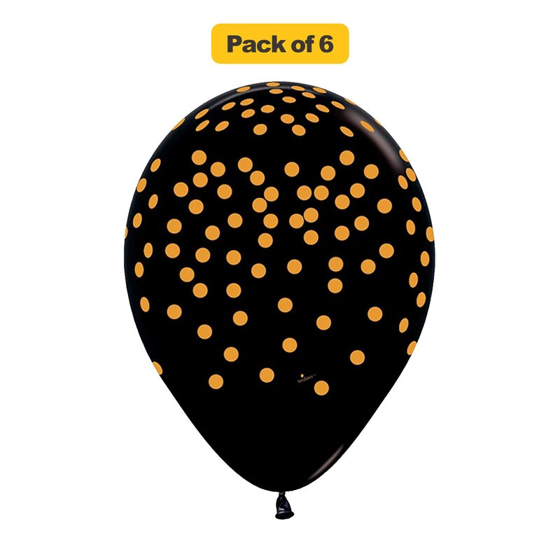 11 Inch Gold Confetti Black Balloon | Michaels