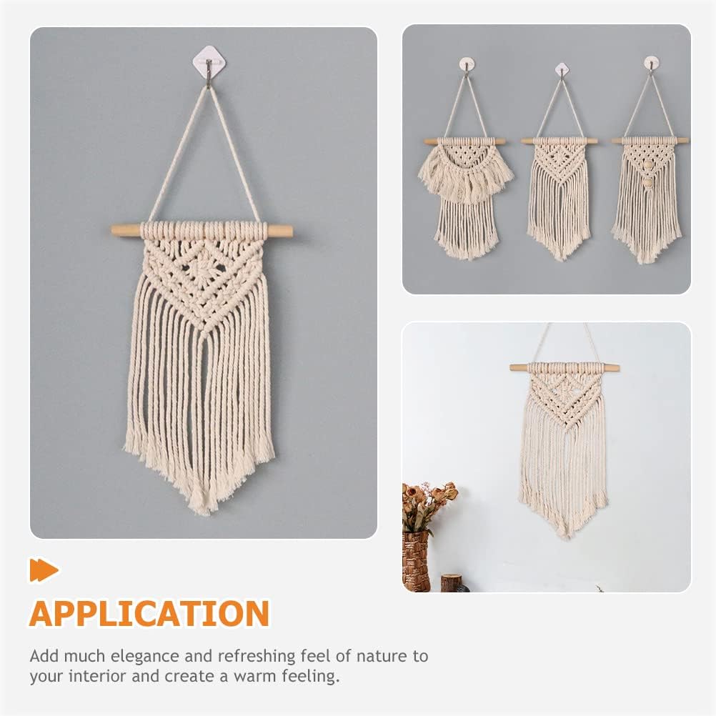 Macrame Wall Hanging Woven Tapestry Bohemian Style Macrame Hanging Decoration for Home Bedroom Livingroom Dorm Room Decoration, 14.6&#x22;x6.3&#x22;