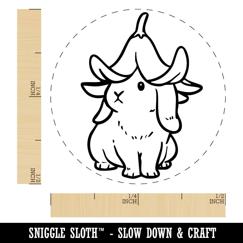 Easter Bunny Rabbit with Flower Hat Self-Inking Rubber Stamp for Stamping Crafting Planners