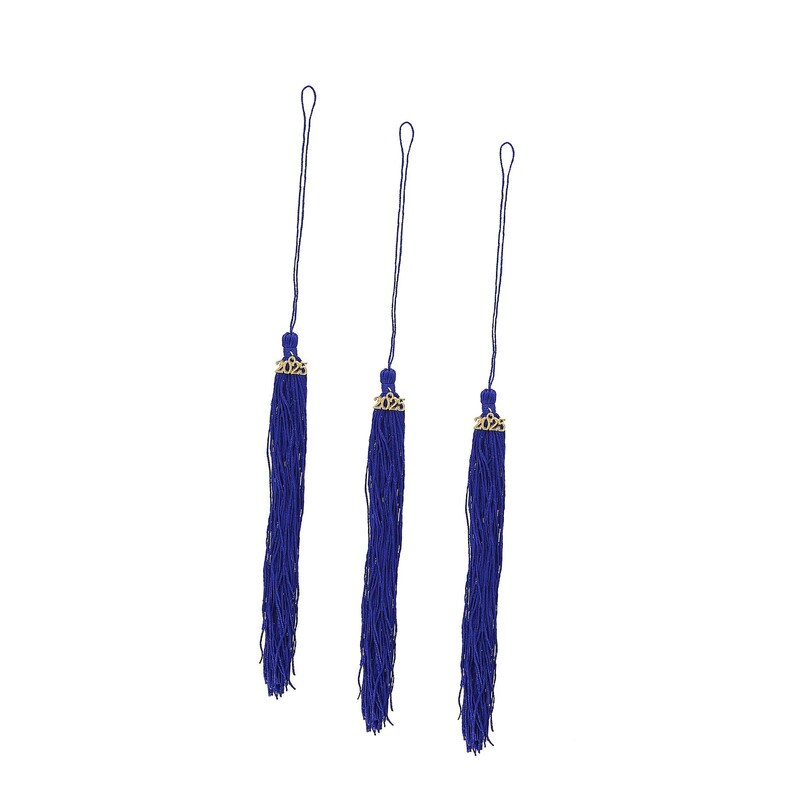 8" Blue 2025 Polyester Graduate Mortarboard Tassels 12 Pieces