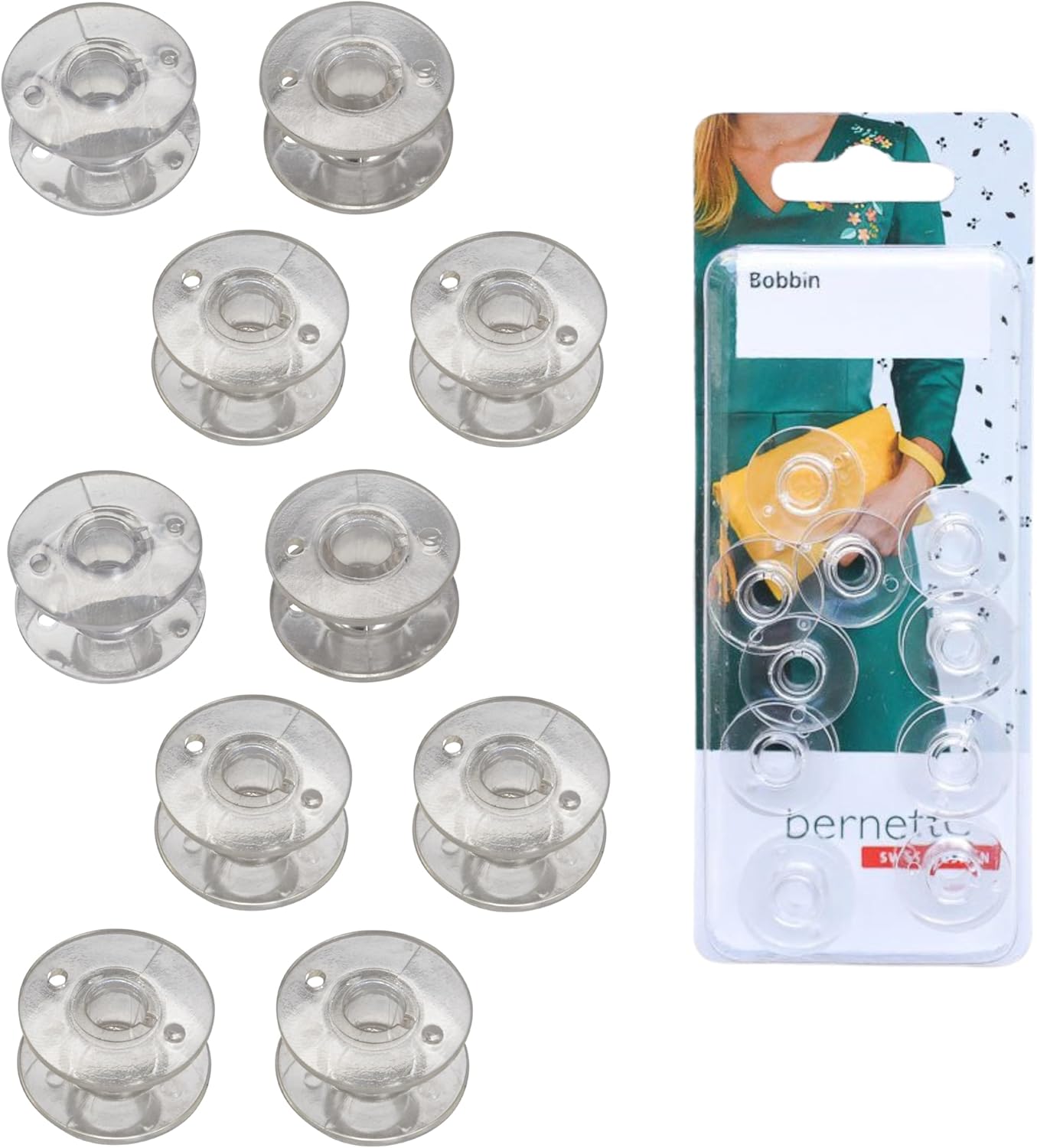 Bobbins [10 Pack] &#x2013; Compatible with Bernette Sewing &#x26; Embroidery Machines B79, B77, B70, B37, B38, B05 Academy, B05 Crafter &#x26; B79 Yaya Han &#x2013; Durable Plastic Bobbins for Quilting, &#x26; Sewing