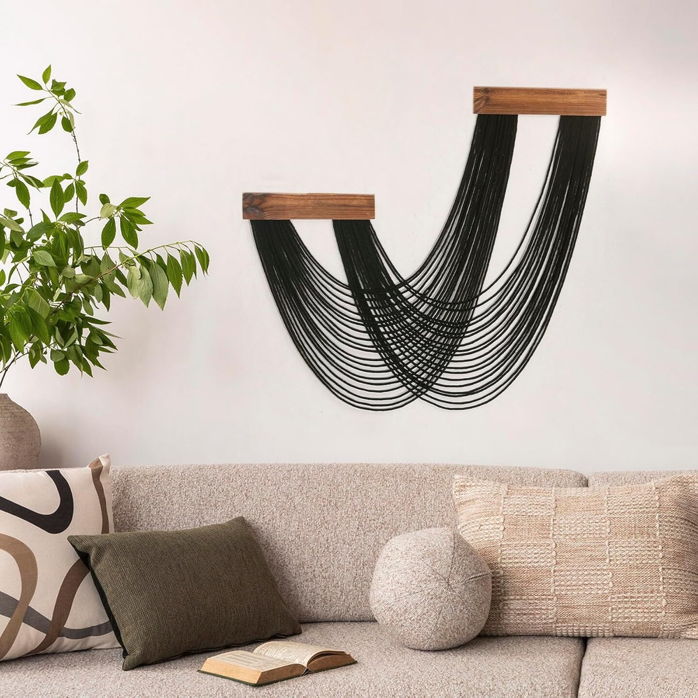 Macrame Wall Hanging, Boho Tapestry Wall Hanging Macrame Wall Art Handmade Yarn Woven Wall Art Modern Home Decor Headboard Wall Decor for Bedroom Living Room Dorm Nursery