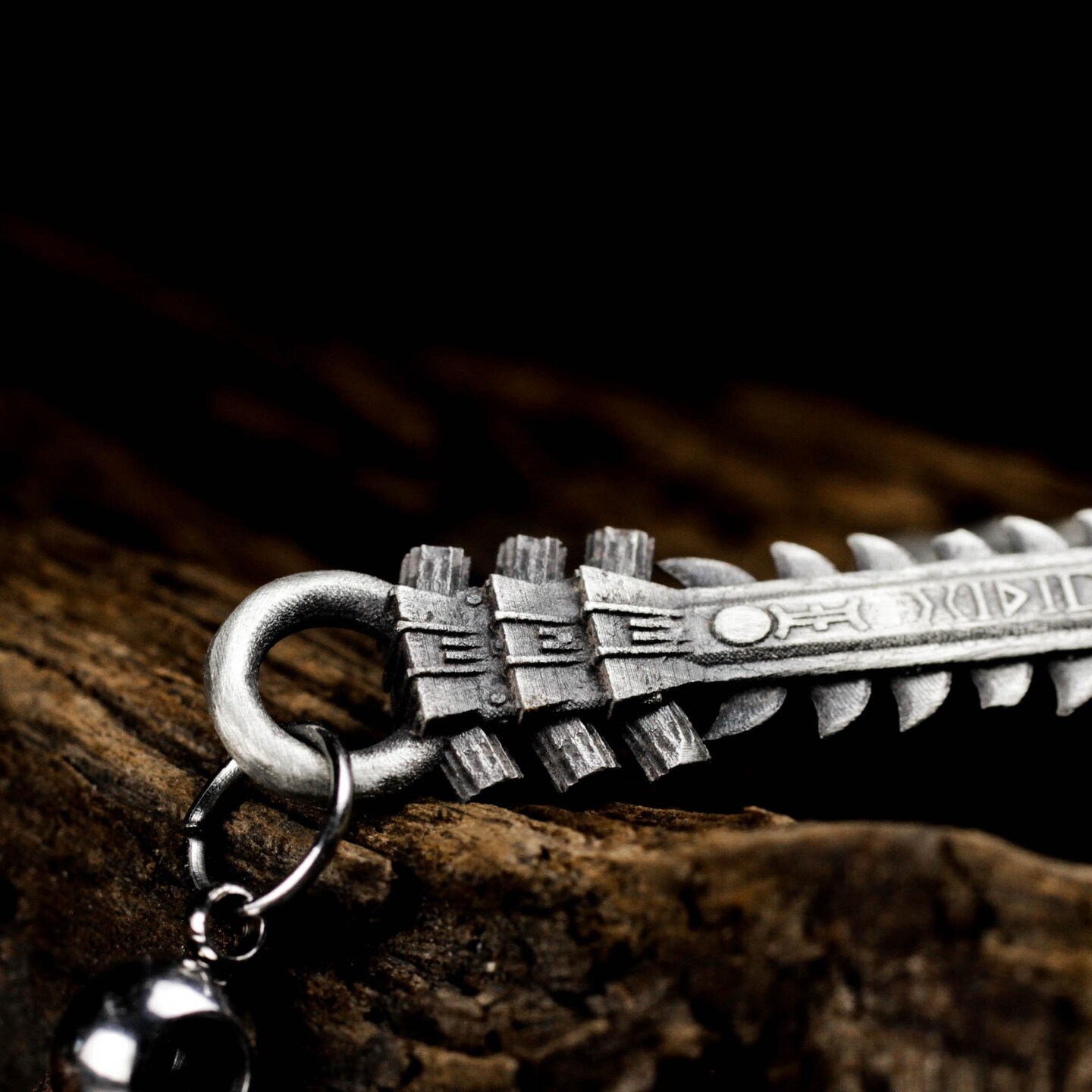 Chainsaw Blade Earrings - 925 Silver Handmade Gothic Industrial