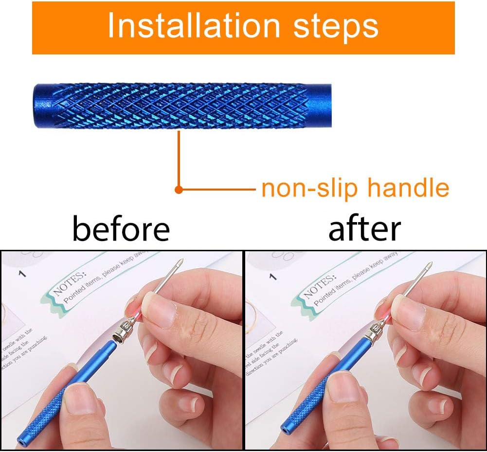 43-Piece Punch Needle Kit – Embroidery Tools Set with Russian-Style Needles, Threaders, Thimble & Instructions for Beginners