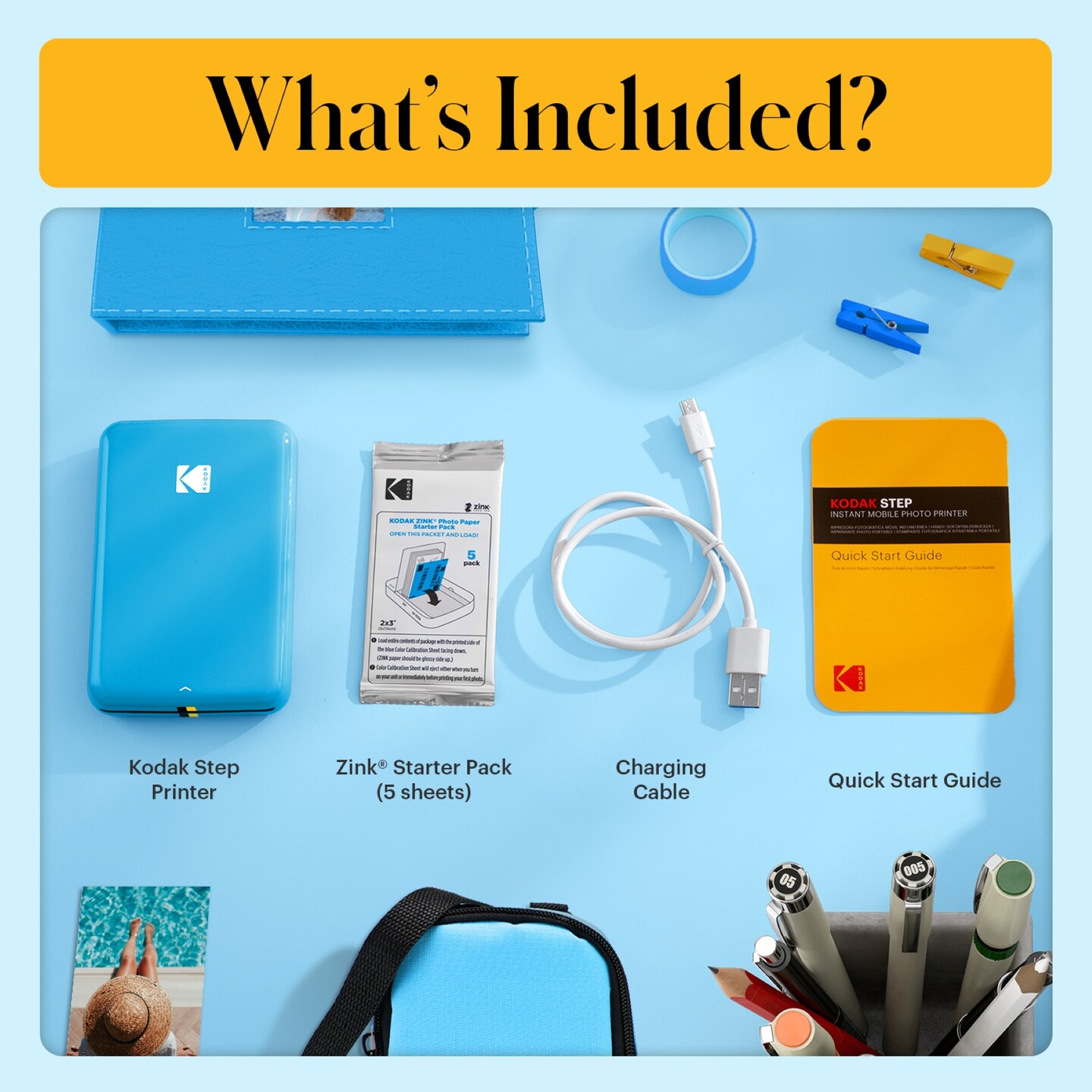 Kodak Step Mobile Instant Photo Printer, Portable Printer Compatible with iOS & Android