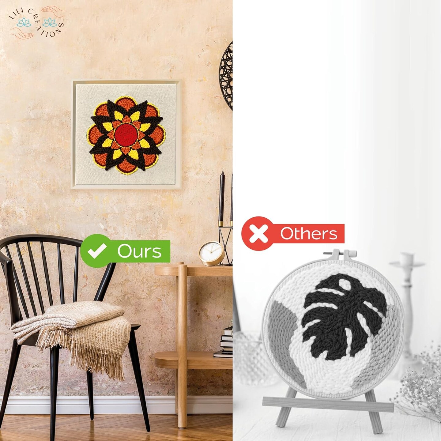 Complete Punch Needle Kit for Beginners & Adults – DIY Embroidery Set with Yarn, Canvas & Tools, Relaxing Craft for Home Décor, Art, & Holiday Gifts