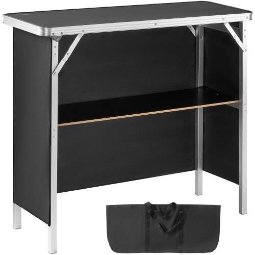 Black Aluminum MDF Foldable Trade Show Counter Bar Portable Display Table