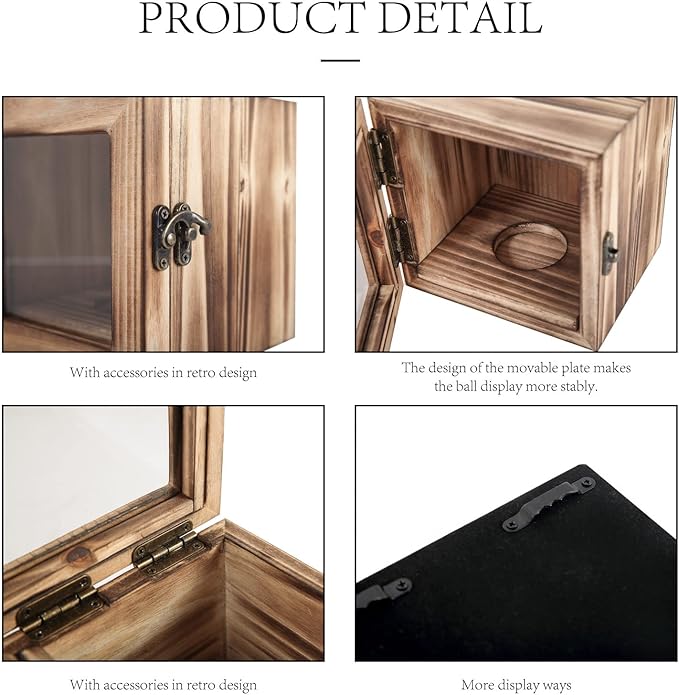 9" Baseball 12" Softball Display Case for Balls Homerun Shadow Box Frame Wall Mount Small Stand Holder Cubes Memorabilia Clear Sport Collectibles Single Gifts for Boys Carbonized 1