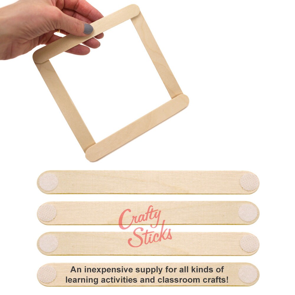 CraftySticks 6 Inch Jumbo Wood Popsicle Sticks for Crafts and STEM Learning