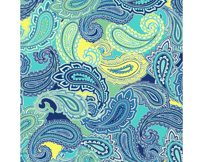 Mediterranean Paisley Cotton Fabric | By the Yard | Sewing and Crafting | 44 inches wide