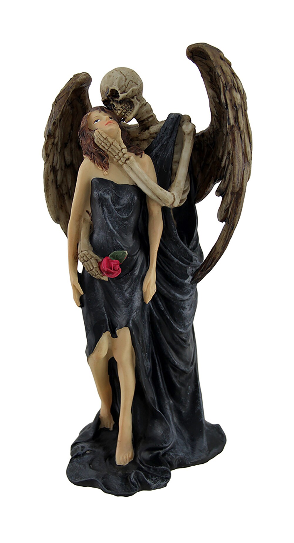 Kiss of Death Gothic Skeleton Angel Statue