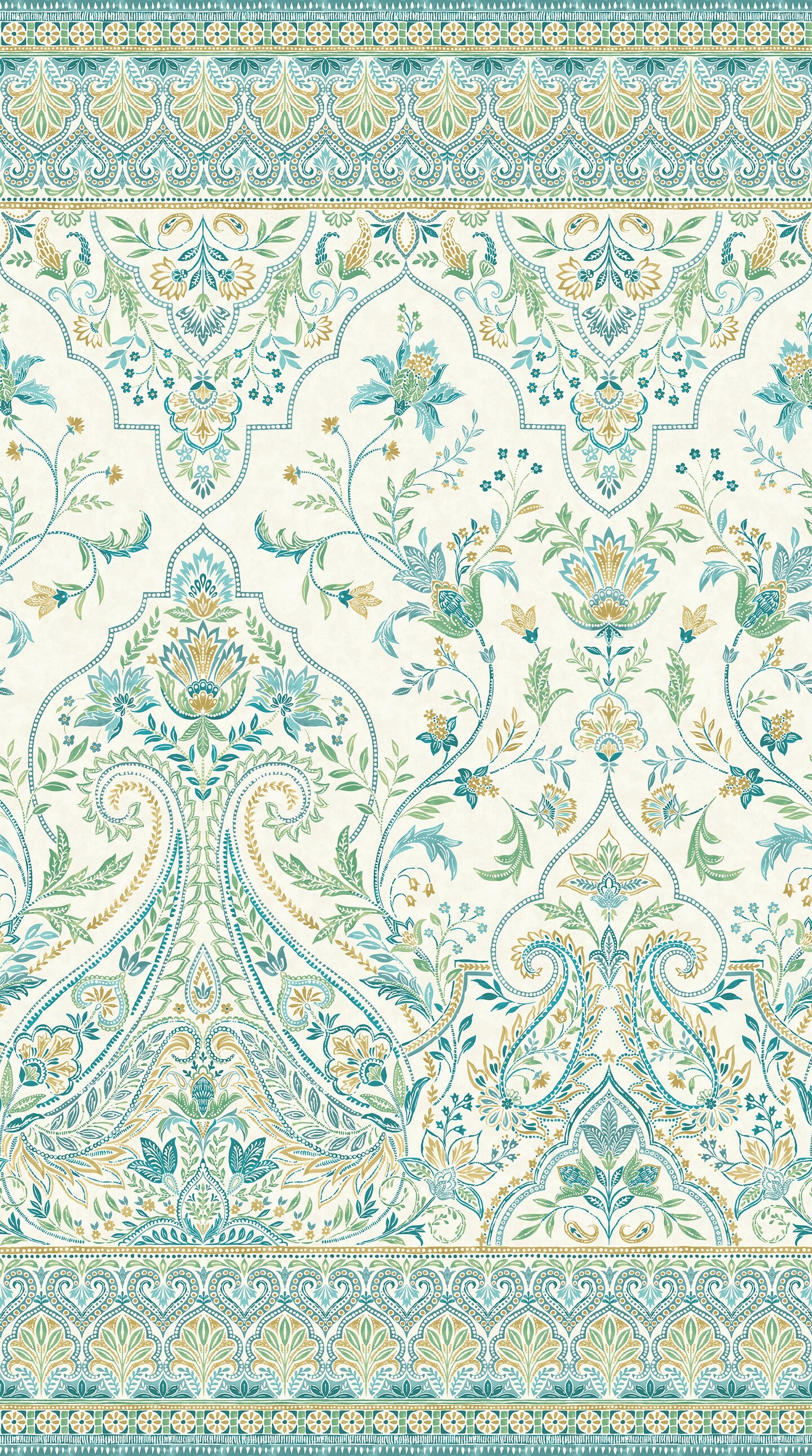 Fabric Northcott Cream/Multi Full Width Border Running Yardage Mariposa by the Quarter Yard 28505-11