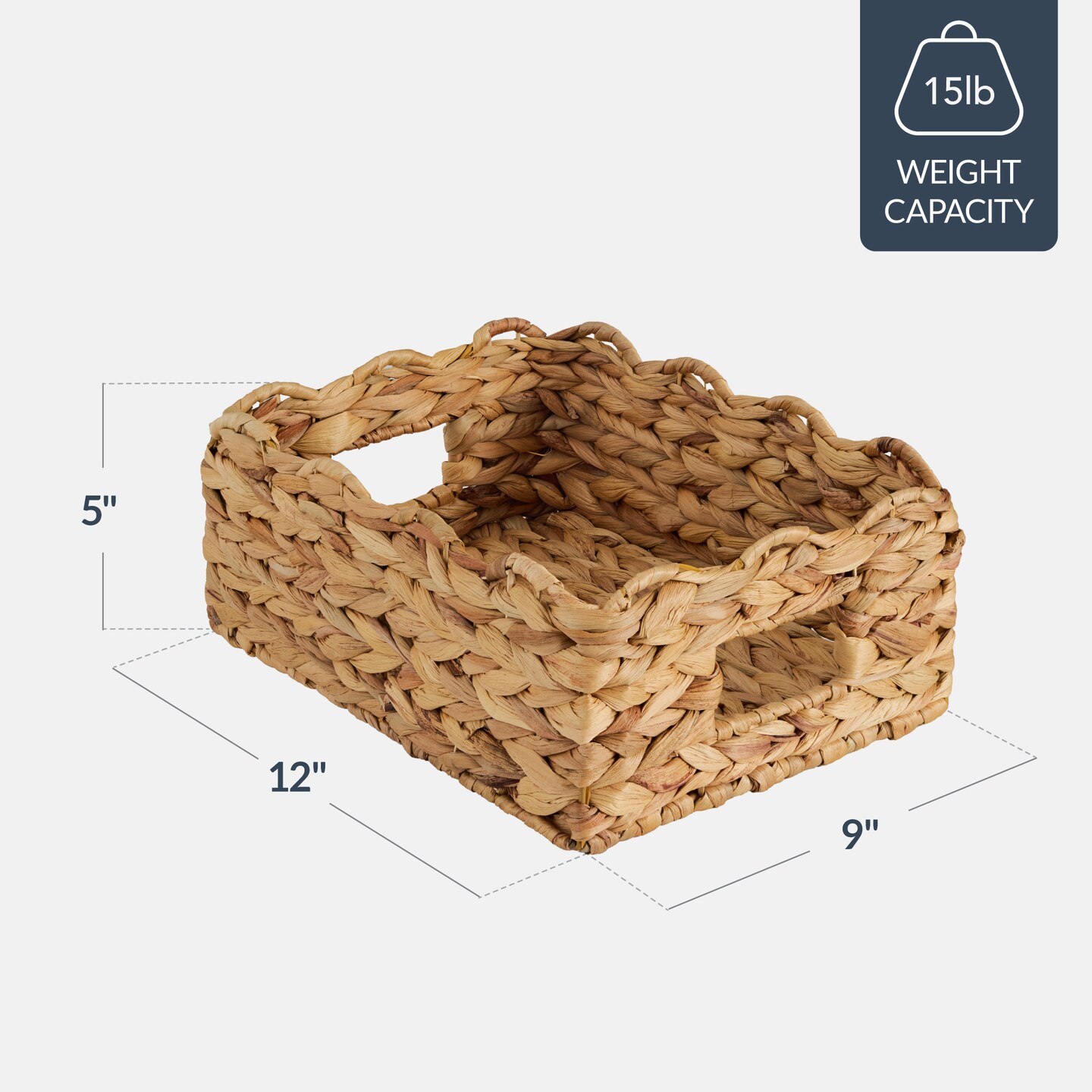 Best Choice Products 9x12 Scalloped Shelf Baskets, Woven Storage Bins, 4 Pack