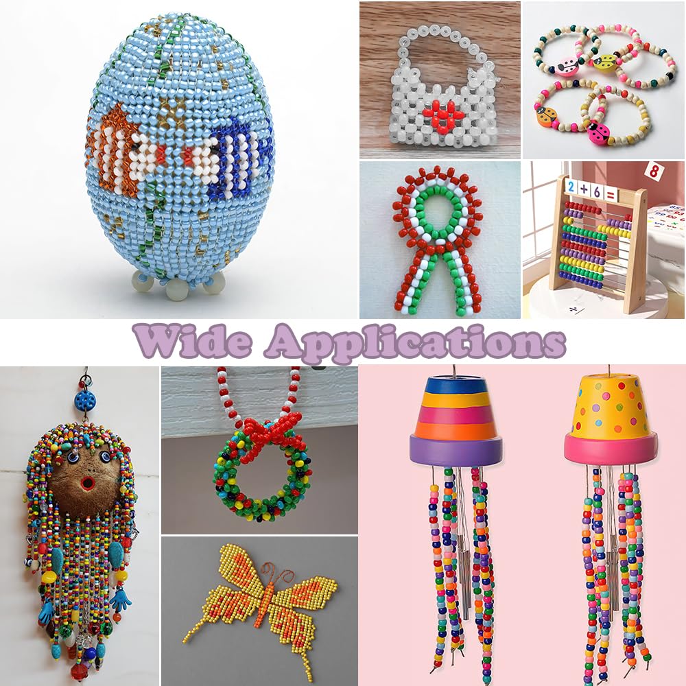 1100pcs Pony Beads Kit: Clear Hair Beads for Jewelry Making, Friendship Bracelets, Crafts & Keychain Necklace Making