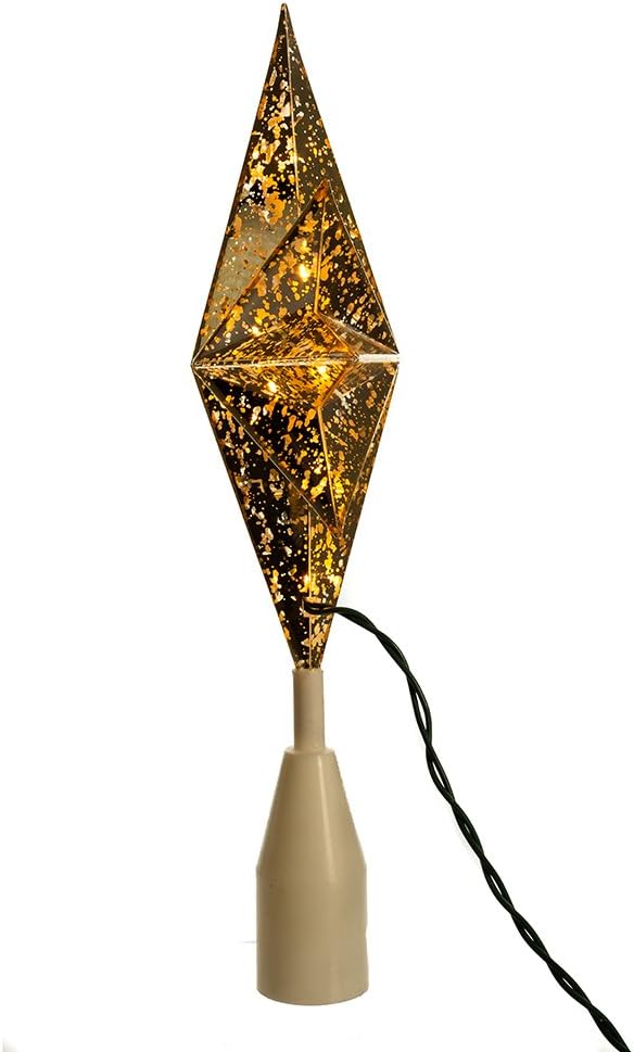 10-Light Gold Bethlehem Star Treetop, Golden