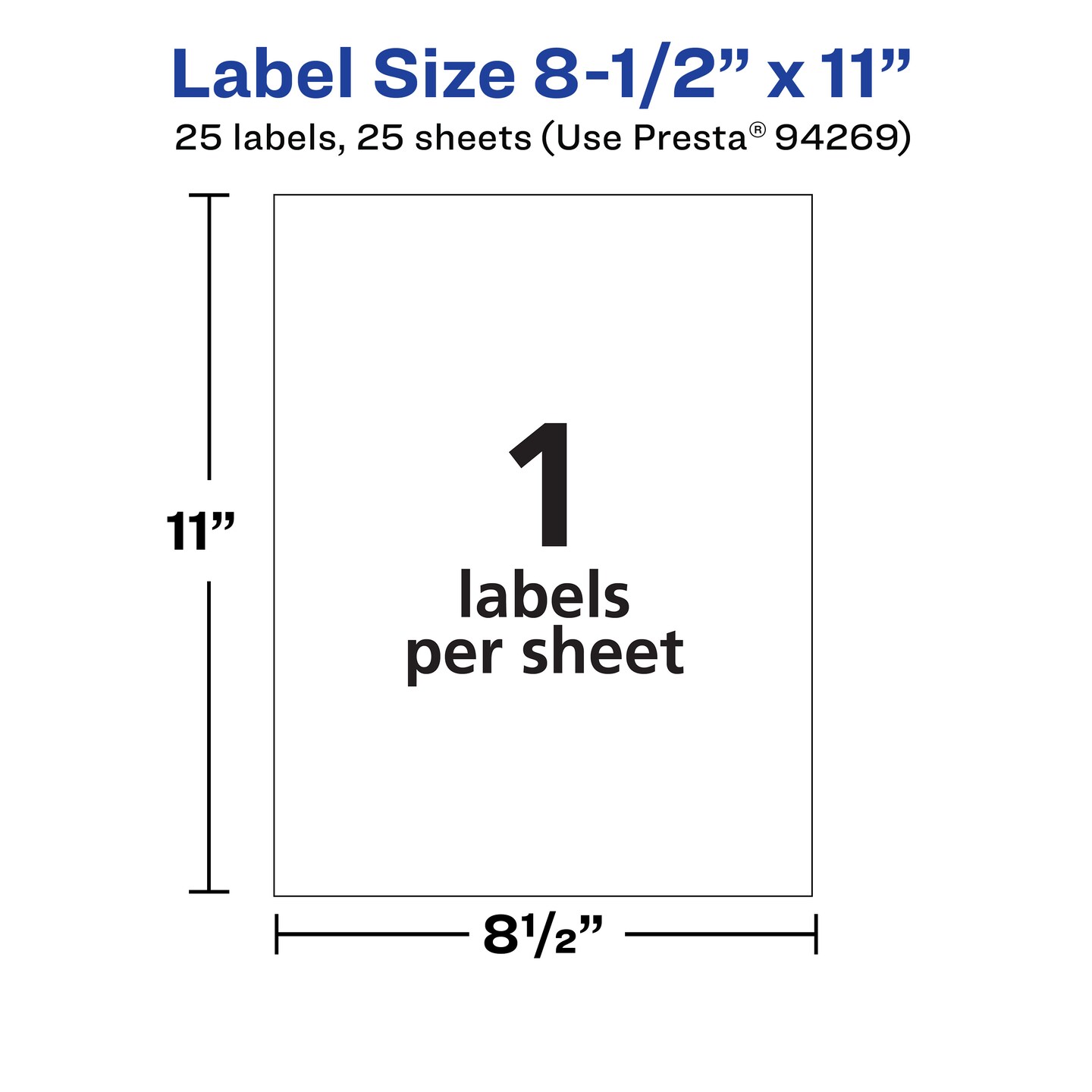 Avery Matte White Rectangle Labels, 8-1/2&#x22; x 11&#x22;