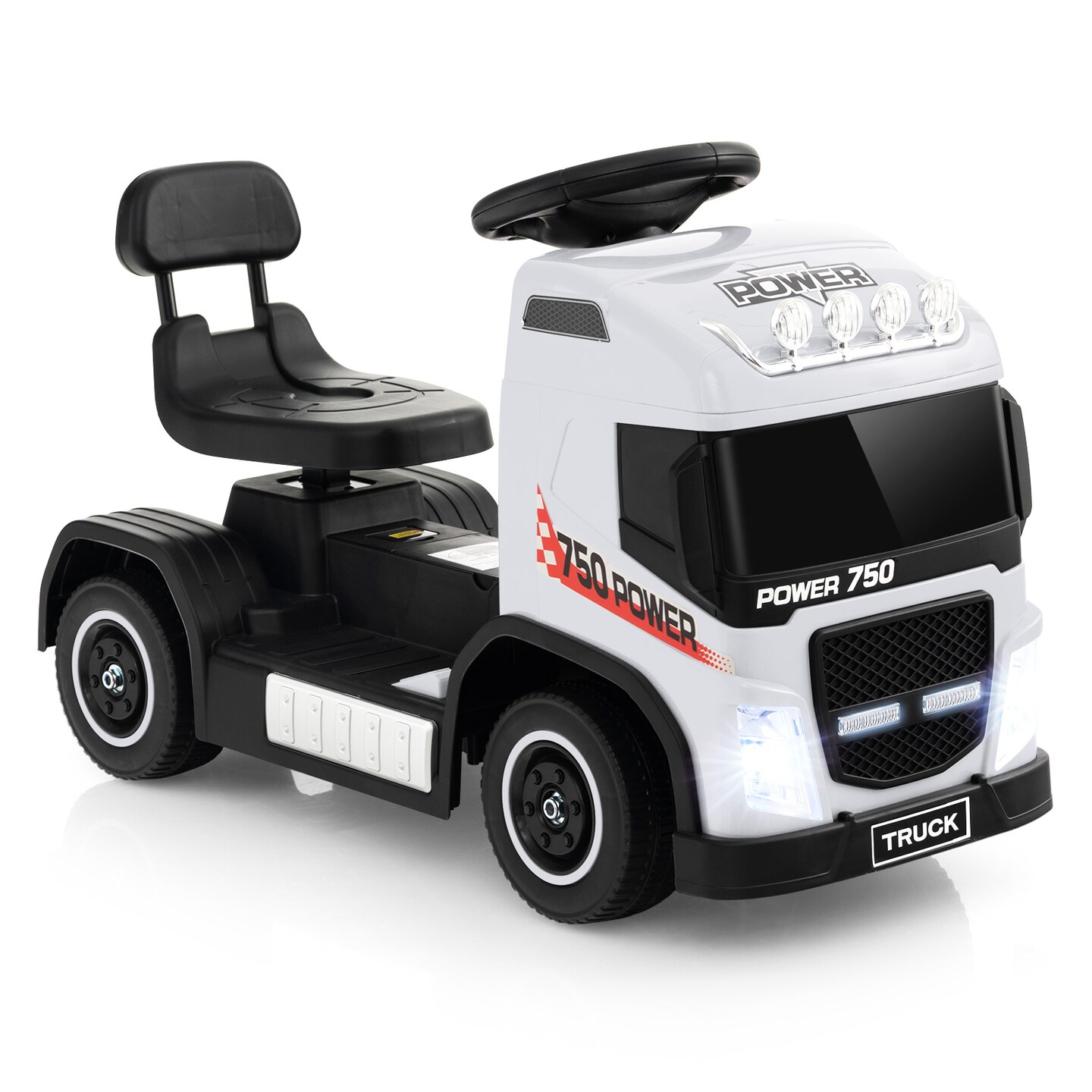 6V Kids Ride-on Truck with LED Lights, Adjustable Seat, and Music for Toddlers