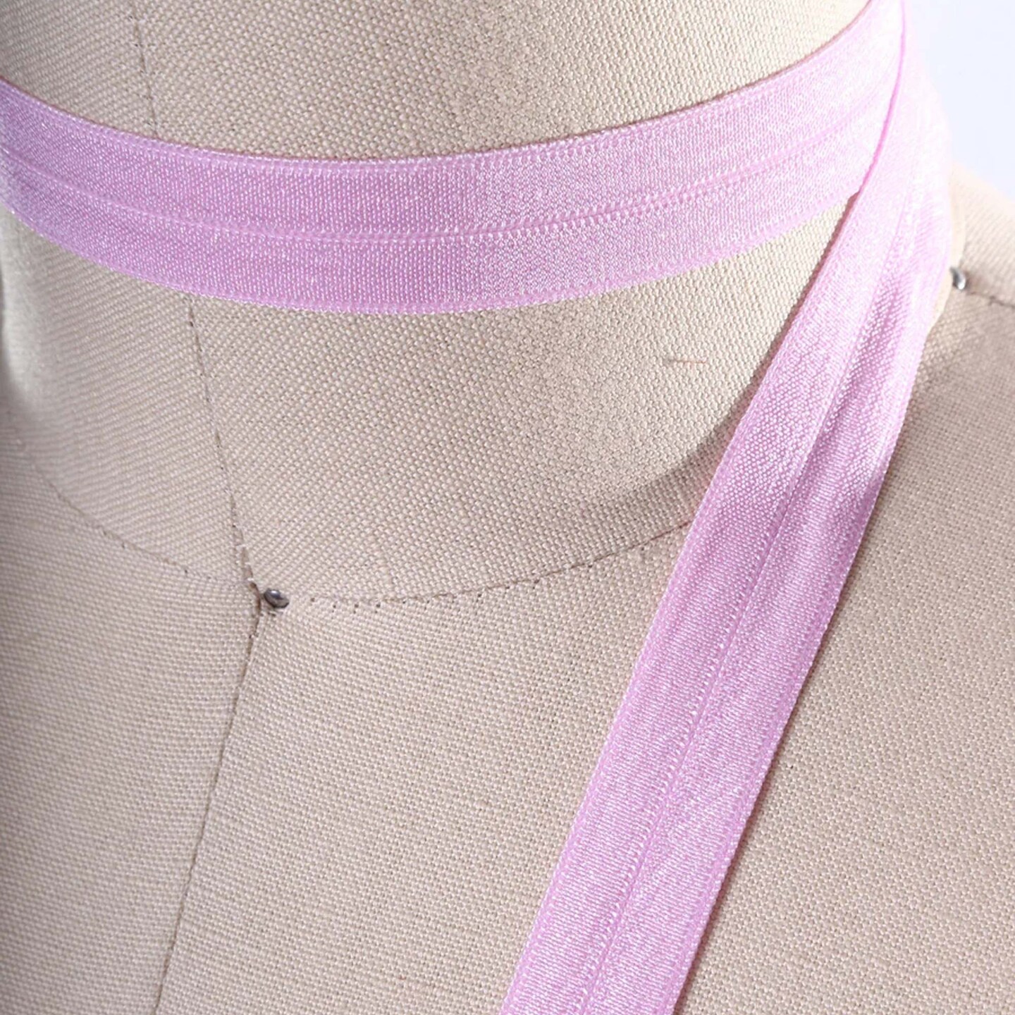 5/8" Baby Pink Fold Over Elastic Trim Soft Stretch Sewing Ribbon 3 Yards