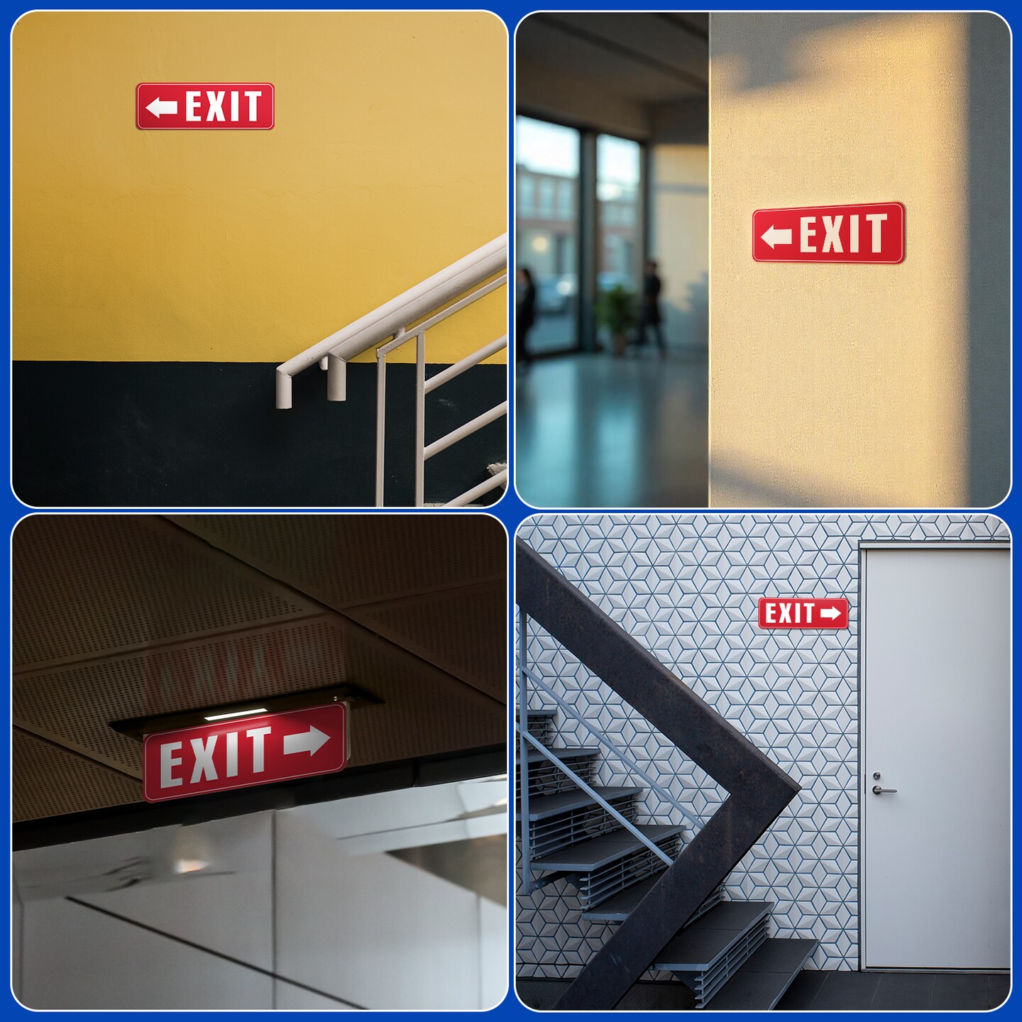 Exit Stickers Set of 2 – 9x3 inch Vinyl Exit Signs – Waterproof UV