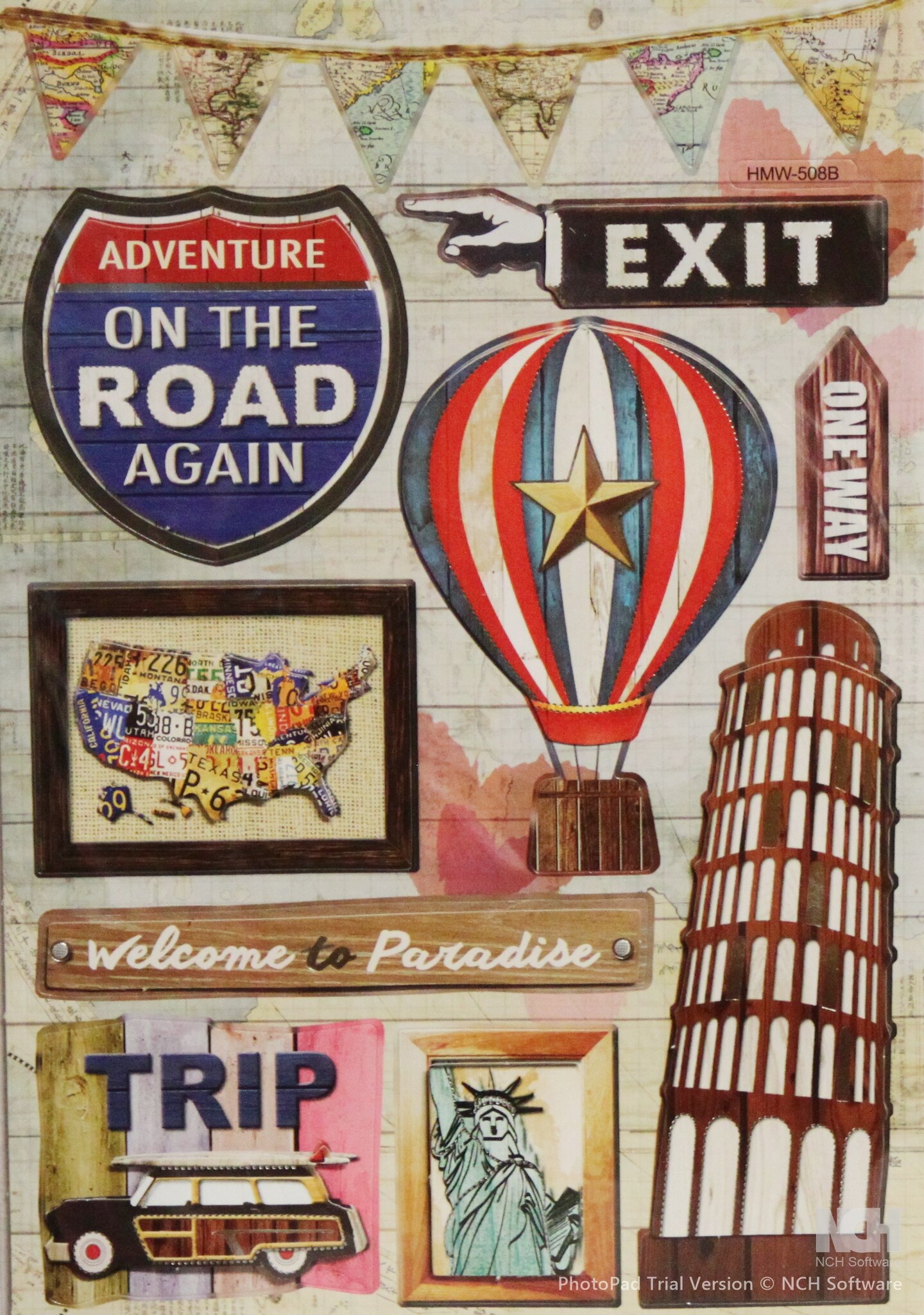 Designer Travel Dimensional Stickers