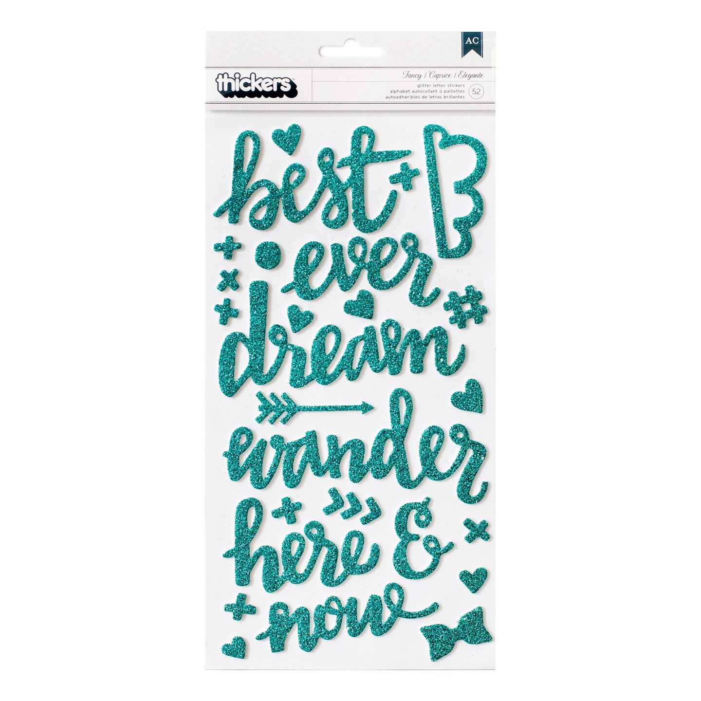 Fancy Free Thickers Alpha Stickers 5.5"X11" 2/Pkg-Fancy/Glittered Foam