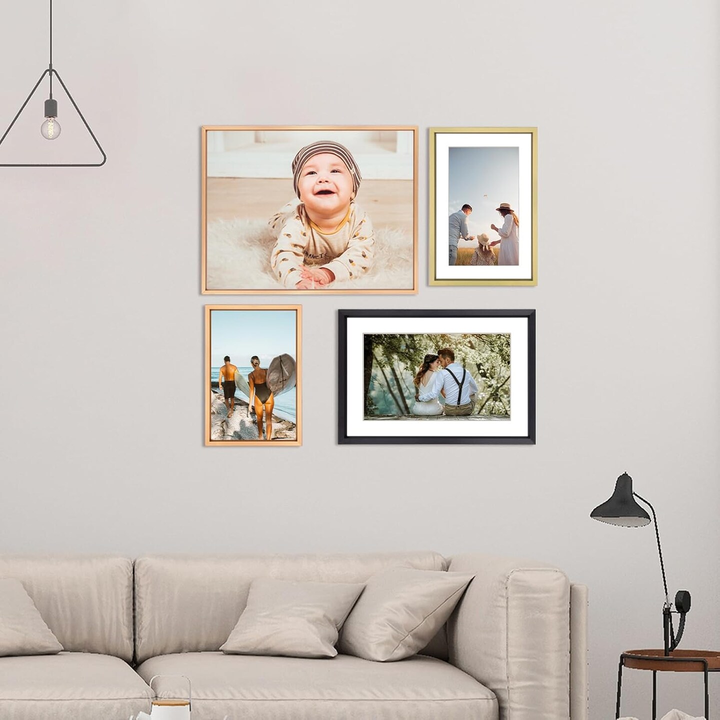 5x7 Picture Frame, Gold Metal Photo Frames with HD Glass