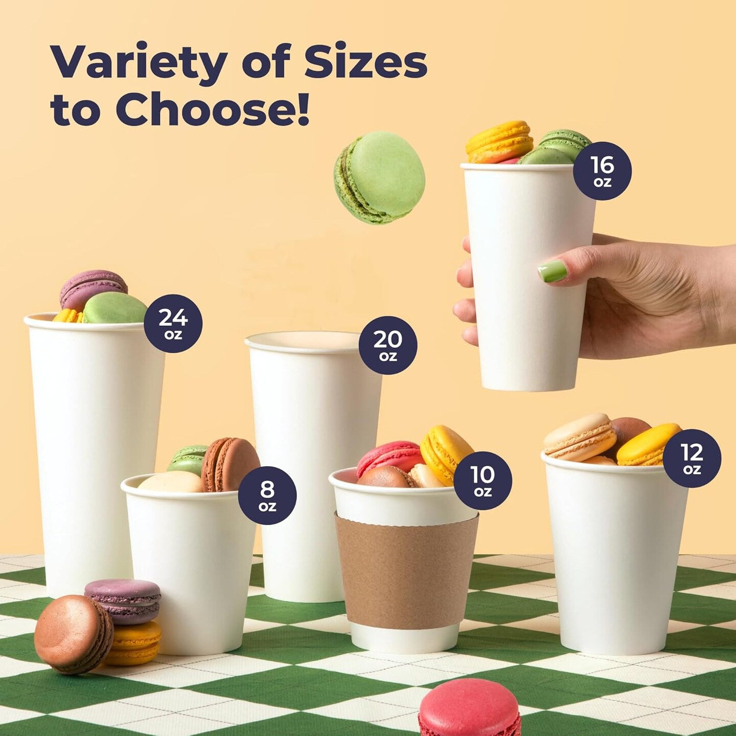 50 Pack 16 oz Disposable Coffee Cups with Lids, Sleeves, Leak-Proof To Go Coffee Cups with Lids, Durable Paper Cups for Hot Beverage, Home, Office, Party