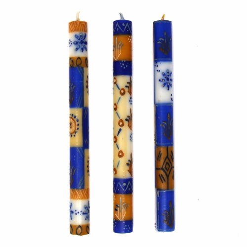 Hand Painted Pattern Taper Candles 9" Decorative Dinner Candles