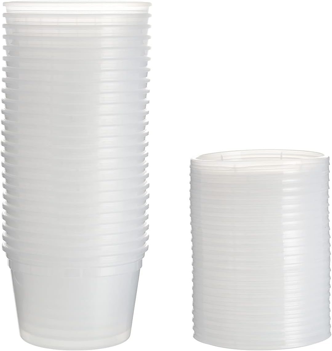 48Set - 16oz - Plastic Deli Food Storage Containers With Plastic Lids, Disposable togo containers for soup, Meal Prep