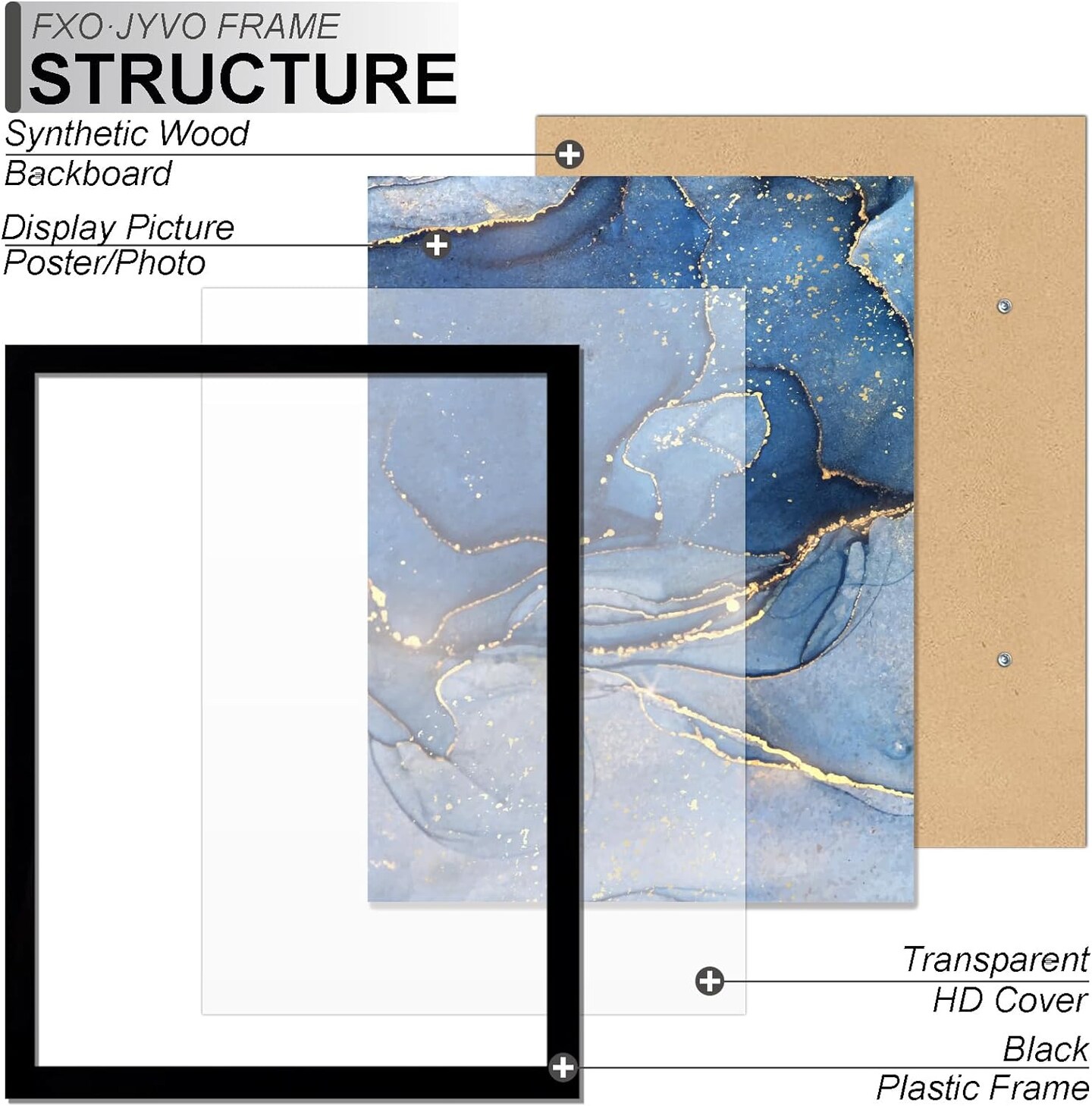 8x11 Picture Frame Set of 3, Black Frame for 8 x 11 Inch Picture Poster Photo, Light Weight and High Transparent 8 by 11 Frame for Wall - 3 Pack/Black/8&#x22;x11&#x22;