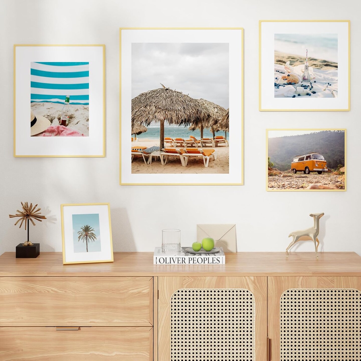 5x7 Gold Picture Frame, Aluminum Photo Frame, Plexiglass And Hanging Hardware Included
