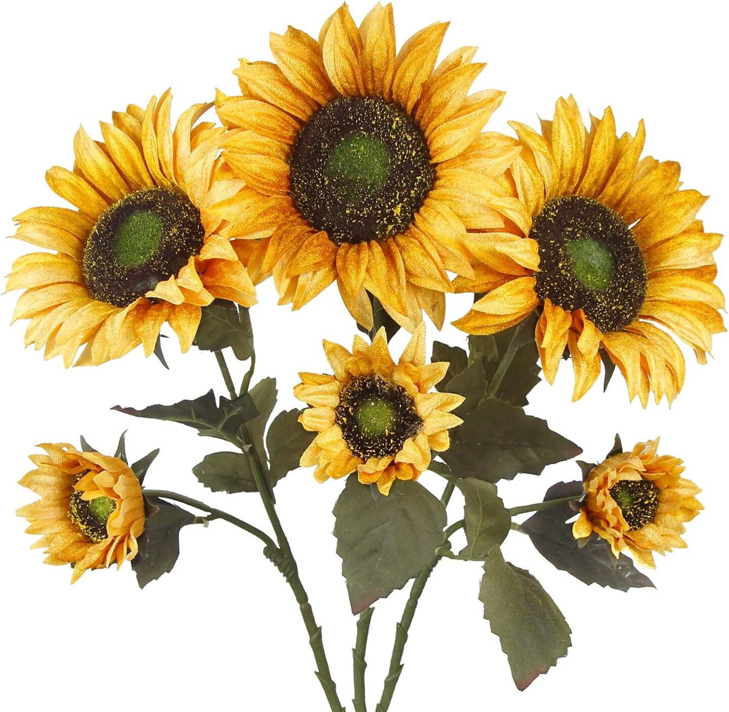 3 Pcs Sunflowers Artificial Flowers with Long Stems Silk Fake Large Sunflowers Decor Faux Sunflower Bouquet Floral Arrangement for Outdoor Indoor Summer Fall Wedding Party Table Centerpieces