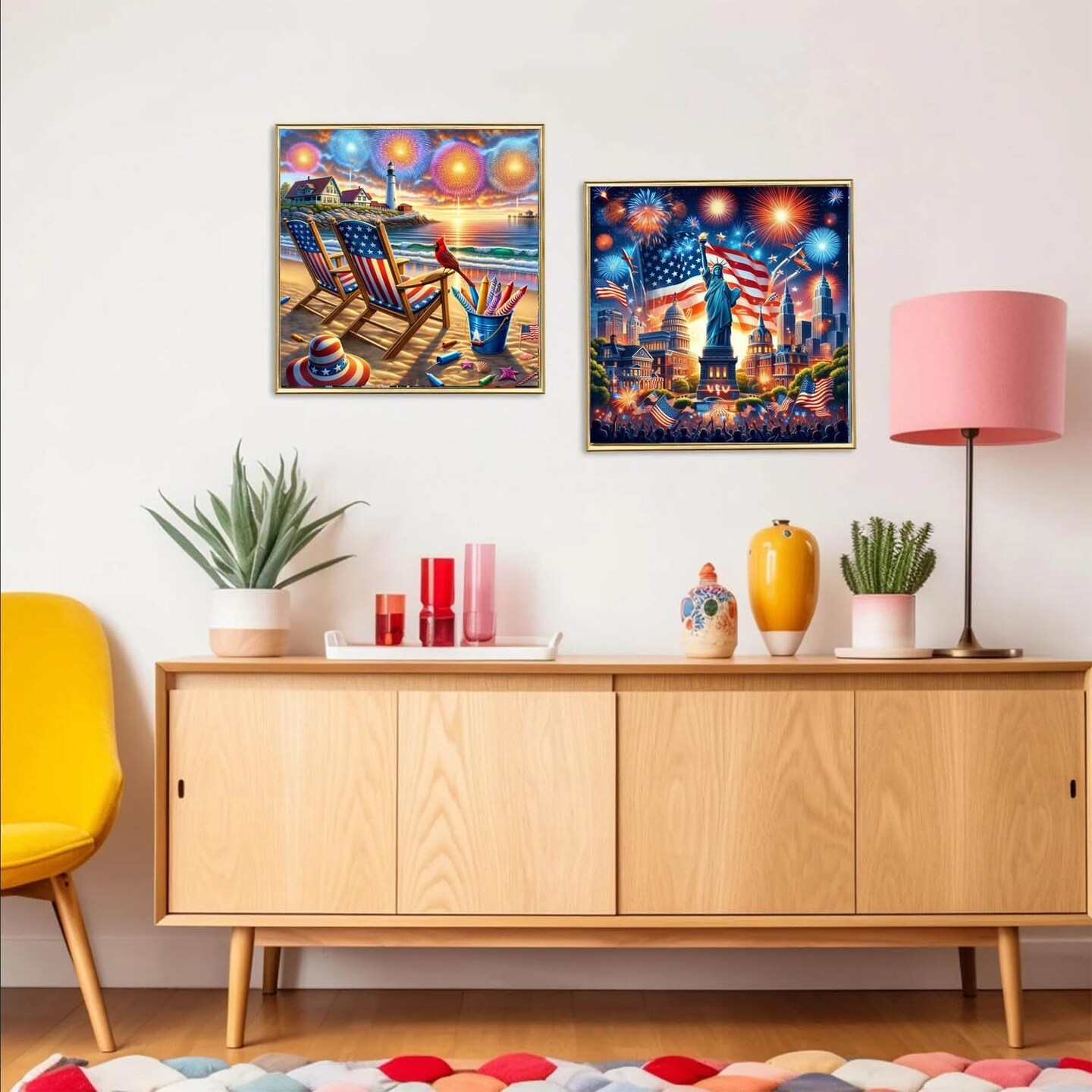 4th of July Diamond Painting Kits for Adults,Independence Day Diamond Art Kits