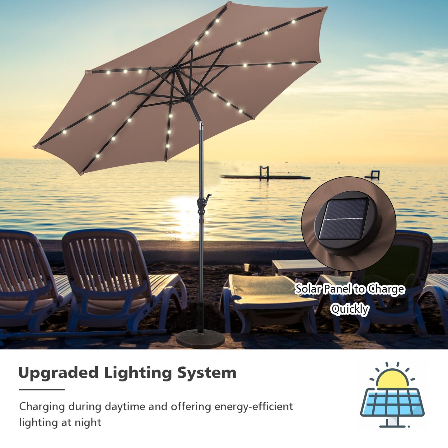 10 foot rectangular patio umbrella FIM Flexy Aluminum 8' x 10' Rectangular Offset Patio Umbrella