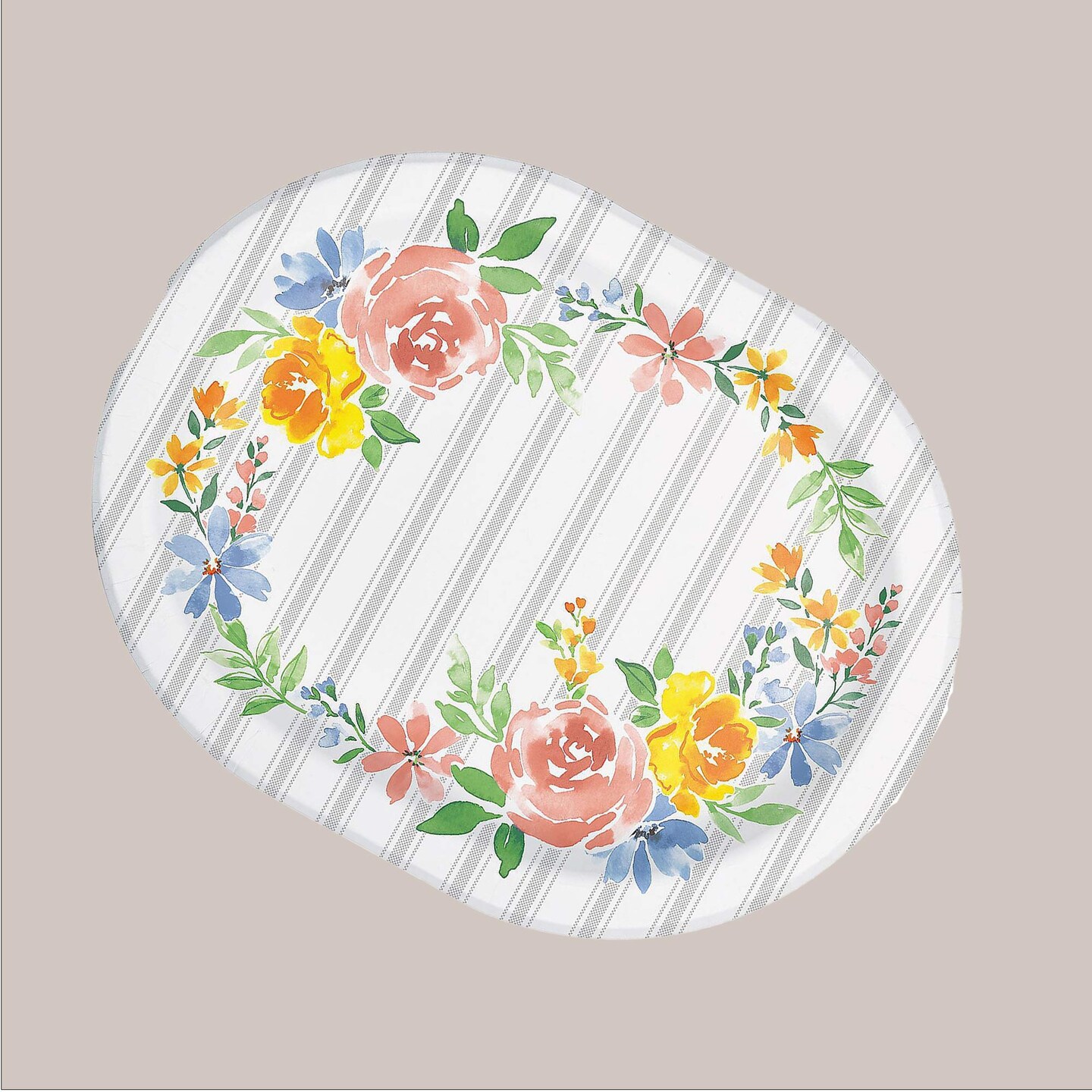 9.25&#x22; x 12&#x22; 24 Count Floral Spring Cottage Oval Platters