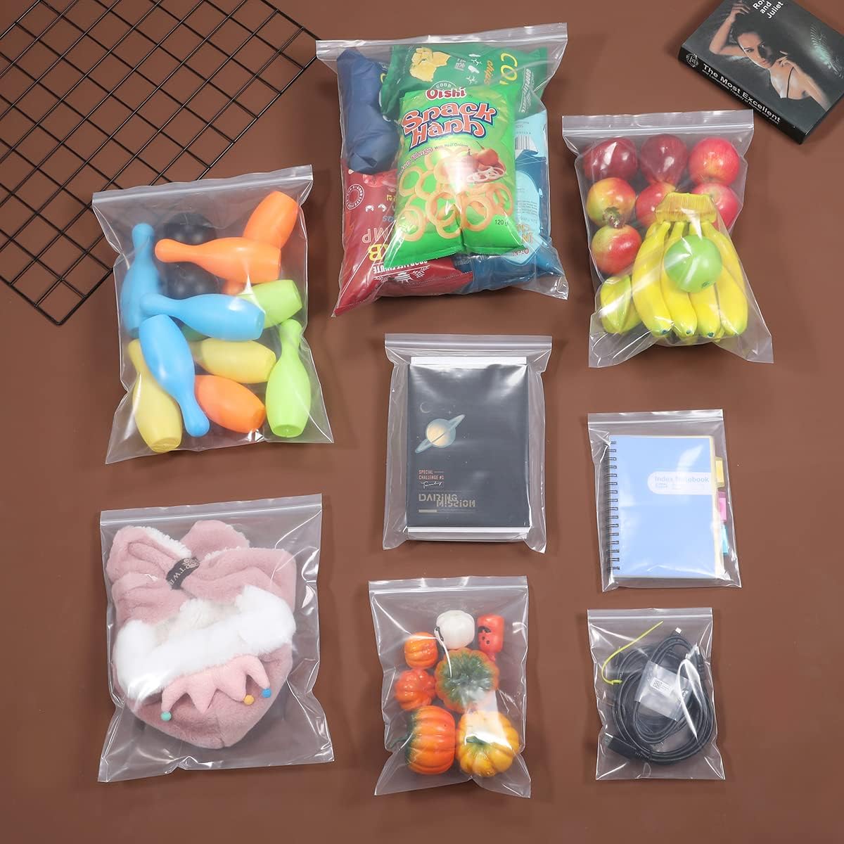7" x 9" Thick 4 Mil Clear Zip Poly Lock Plastic Bags Seal Reclosable Zip Bag Heavy-Duty Photo Cards Envelopes Snacks Candies Storage Zipper Bags -20 Pack