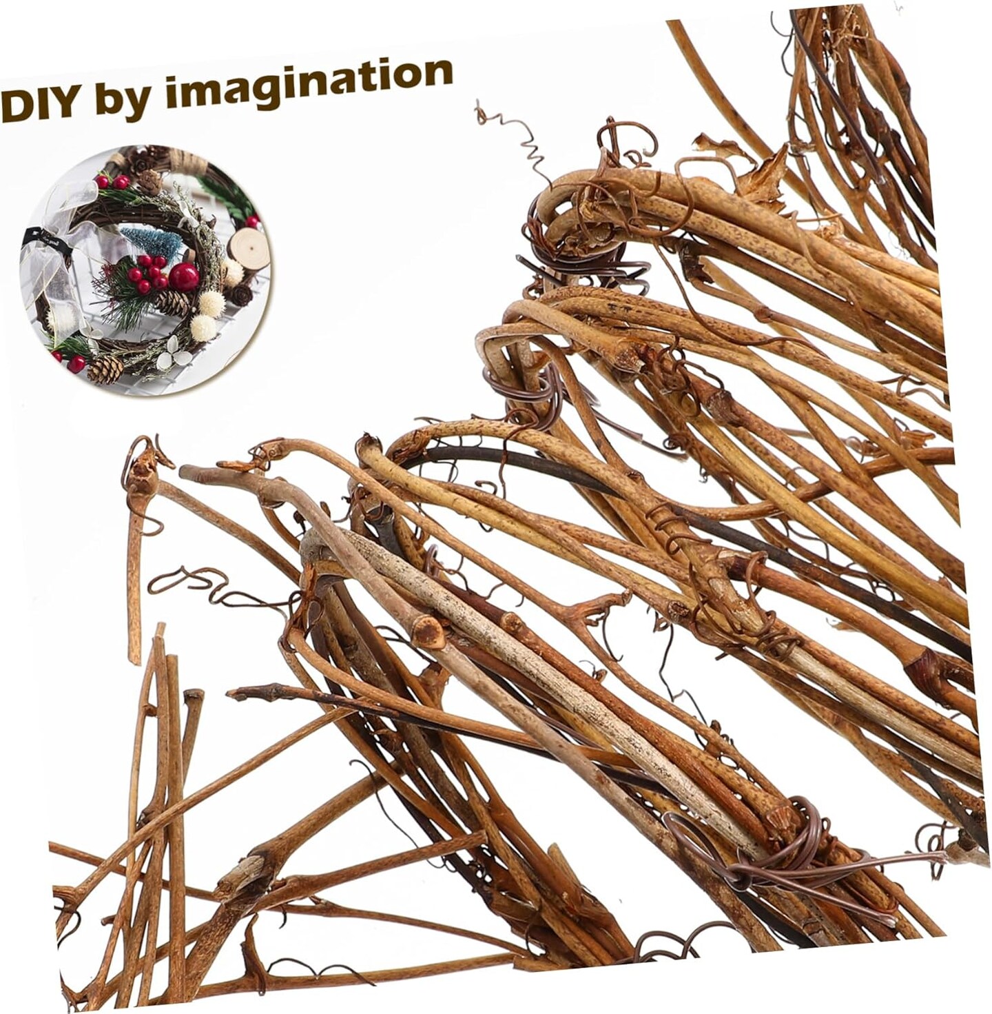 Natural Grapevine Wreaths Backdrop Hanging Vine for DIY Crafts Wedding Party Home Decor, 15