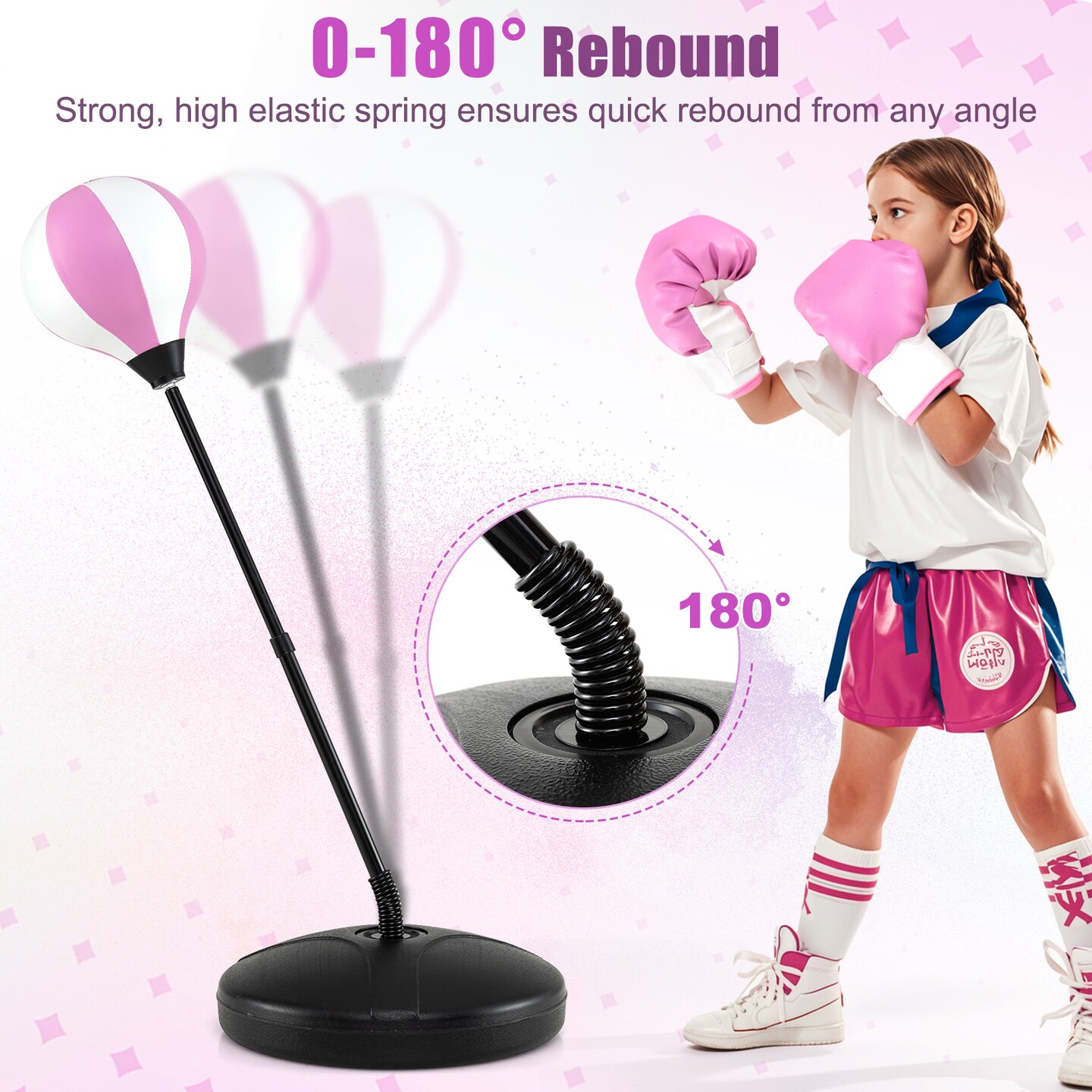 Kids Inflatable Punching Bag with Stand for Ages 3 and Up
