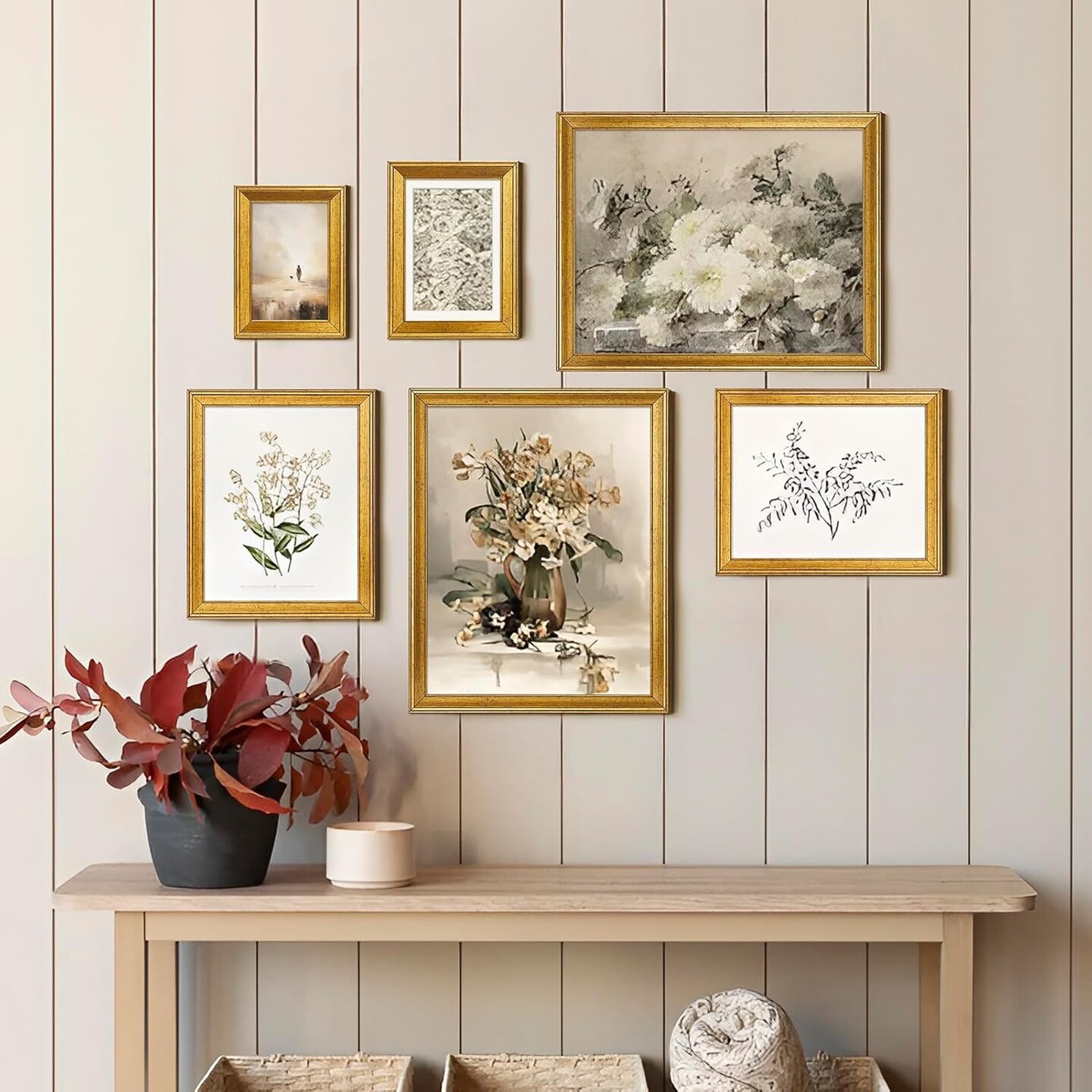 4x6 Picture Frames, Vintage Picture Frames for Wall Mounting or Table Display,Rustic Gold,1 Pack